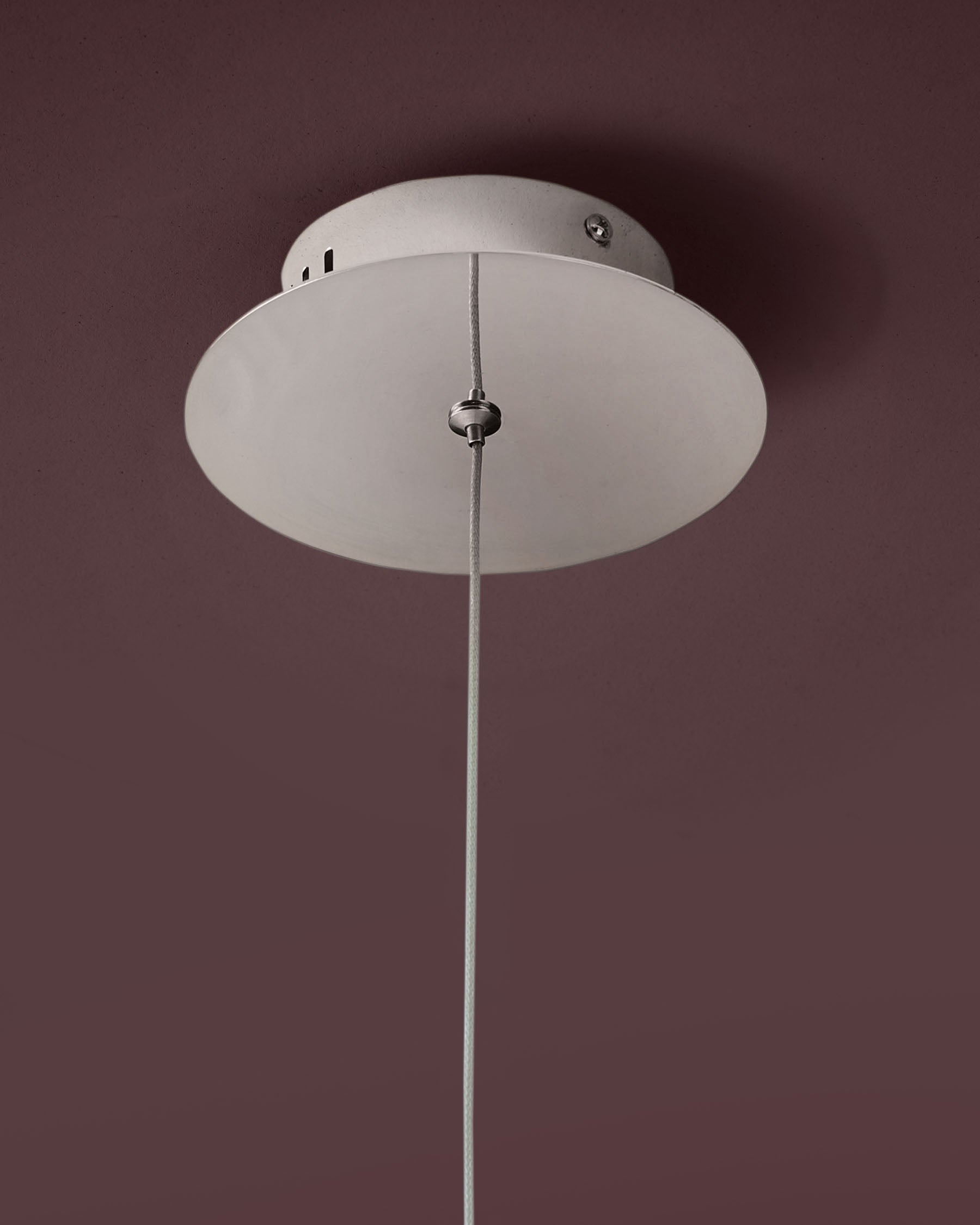 Nina silver chrome with clear glass LED adjustable single drop pendant