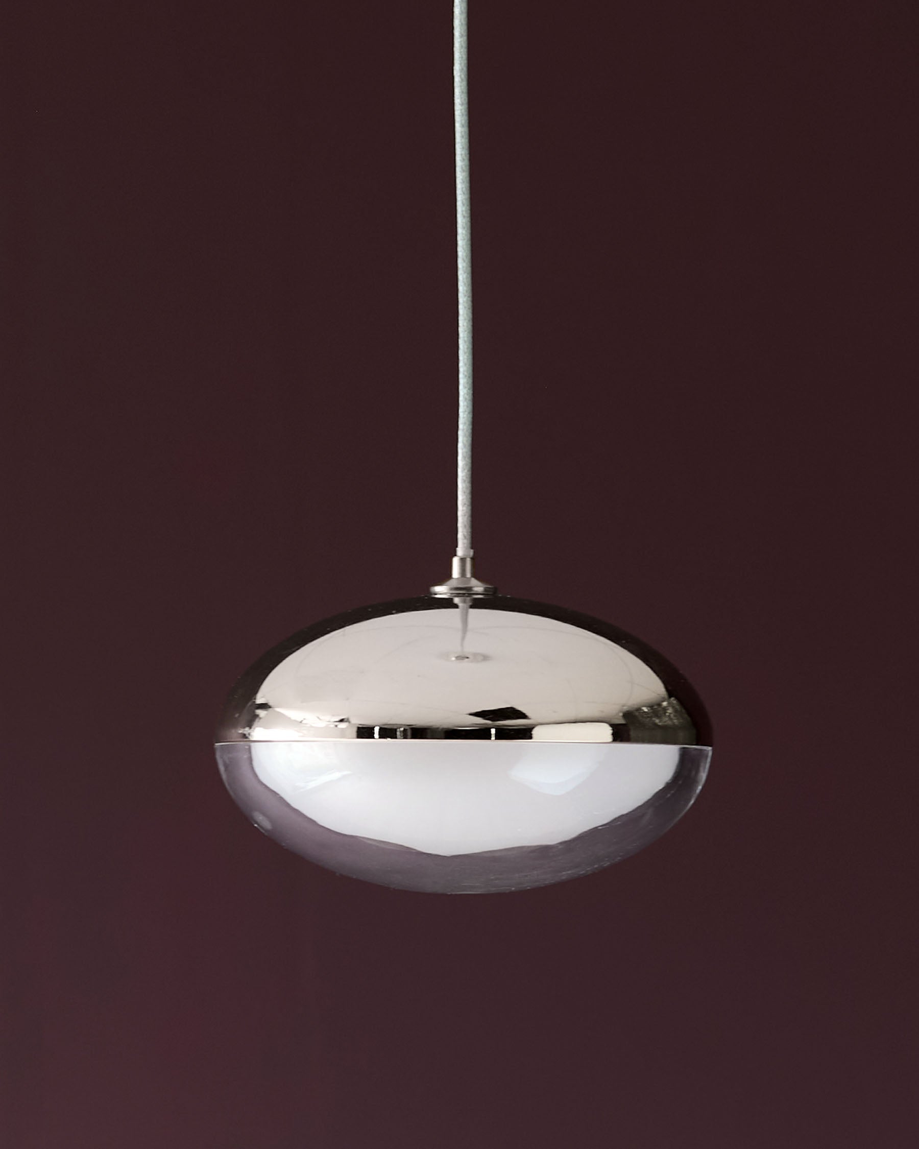 Nina silver chrome with clear glass LED adjustable single drop pendant
