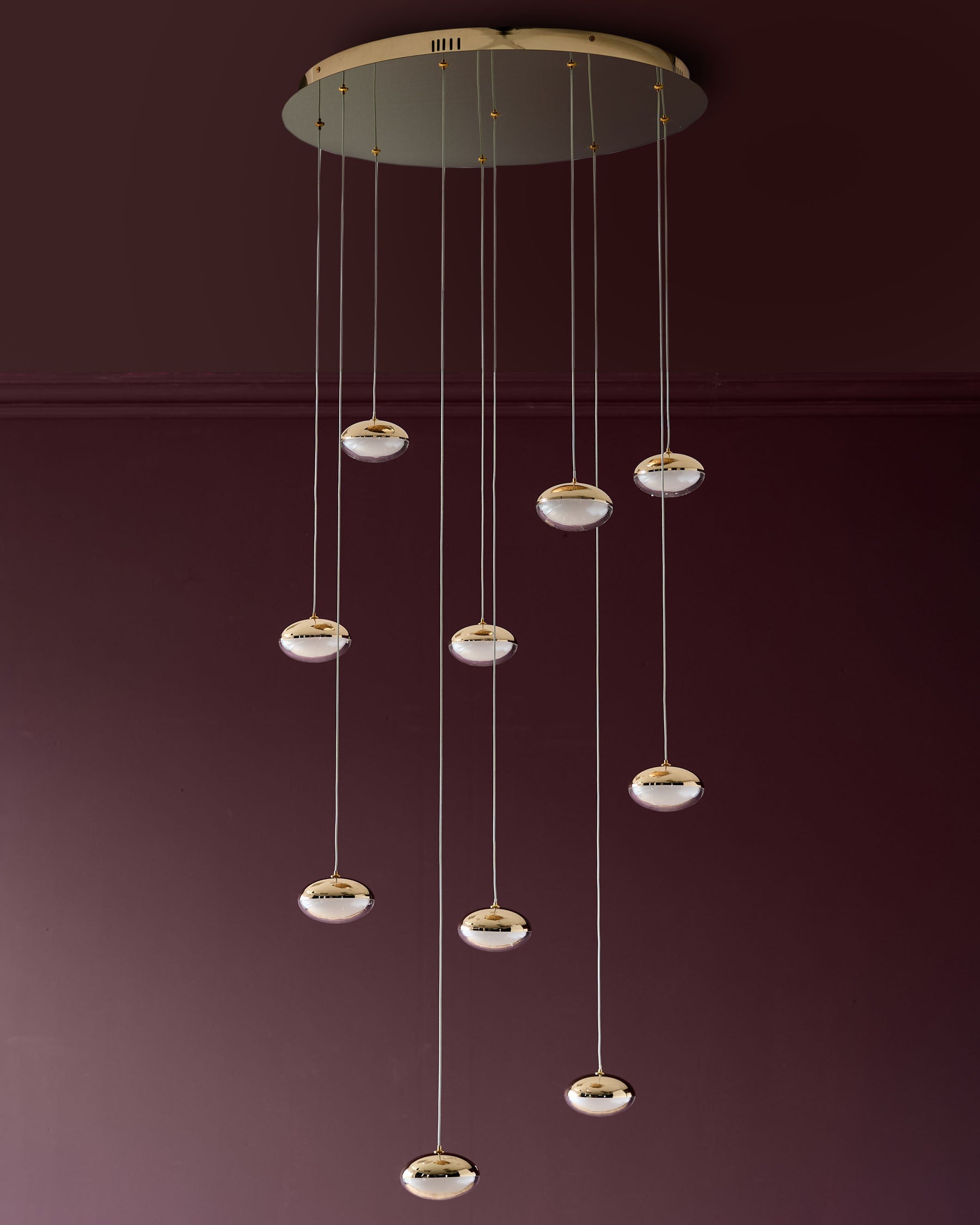 Nina soft gold with clear glass LED adjustable 10 pendant