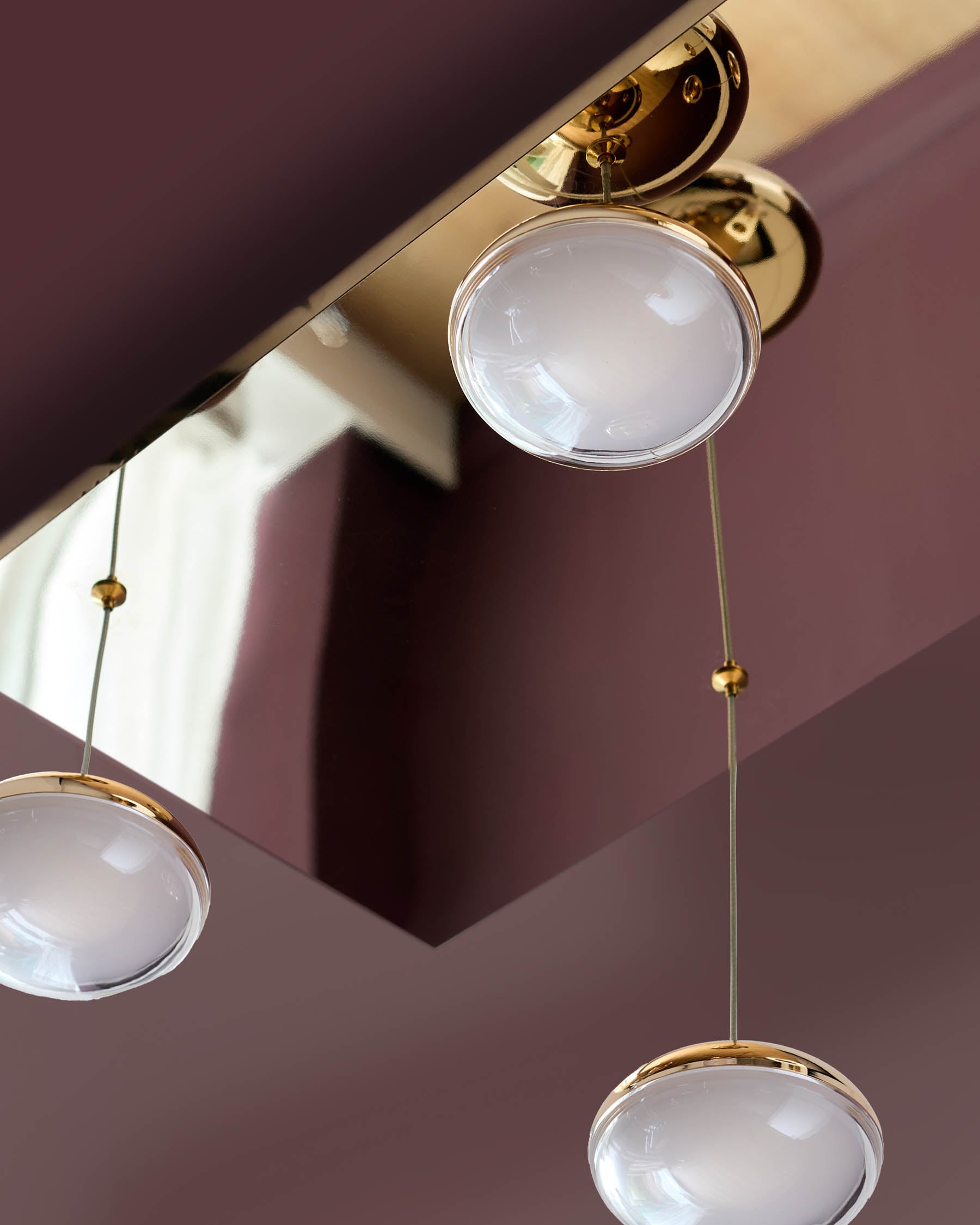 Nina soft gold with clear glass LED adjustable 7 pendant