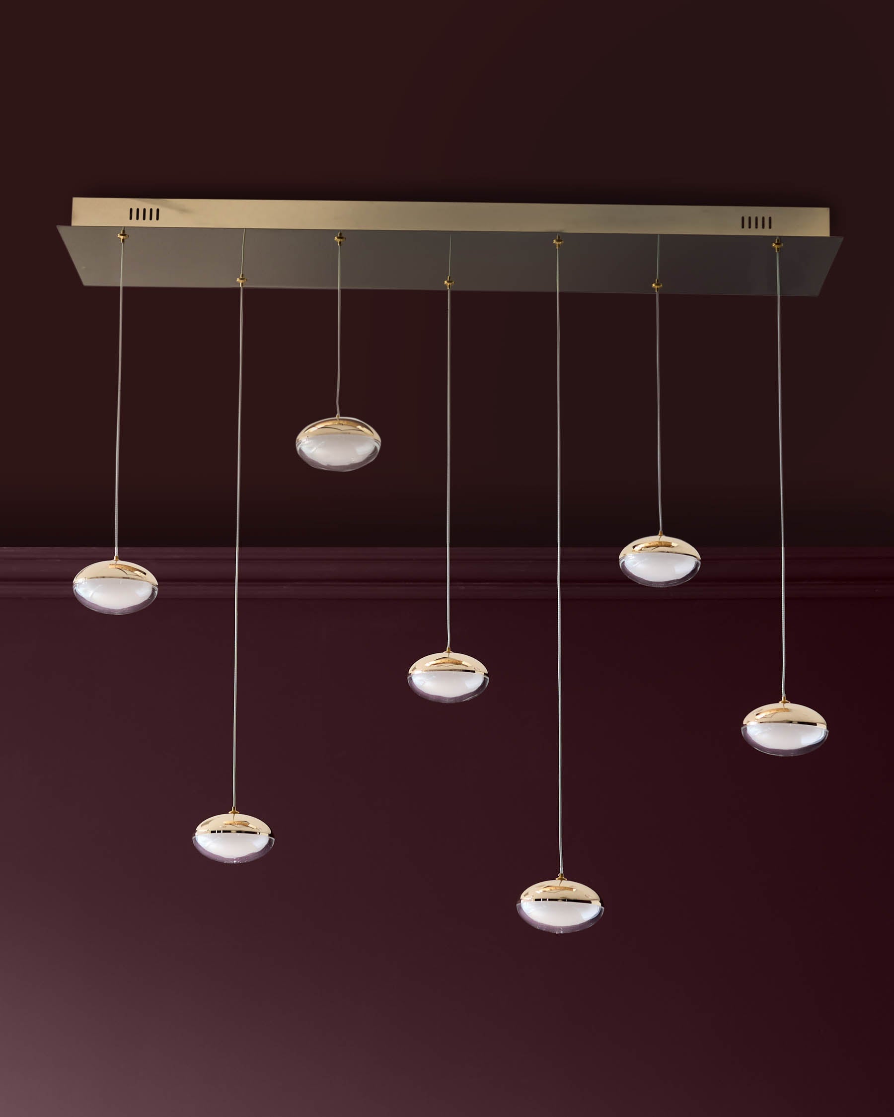 Nina soft gold with clear glass LED adjustable 7 pendant