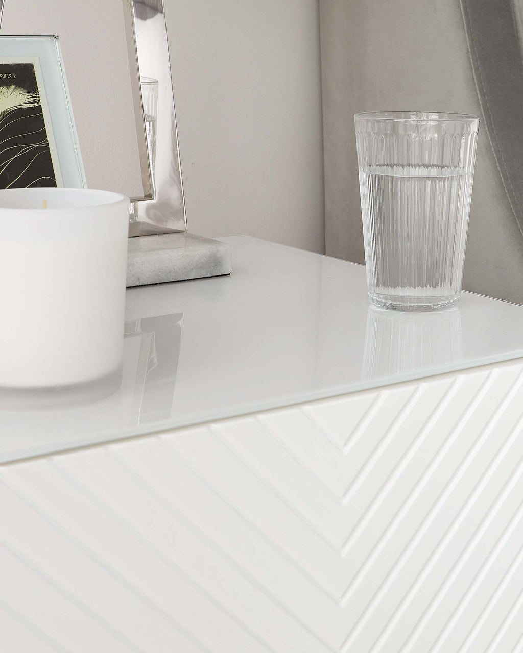 Noah White Gloss 2 Drawer Bedside Table