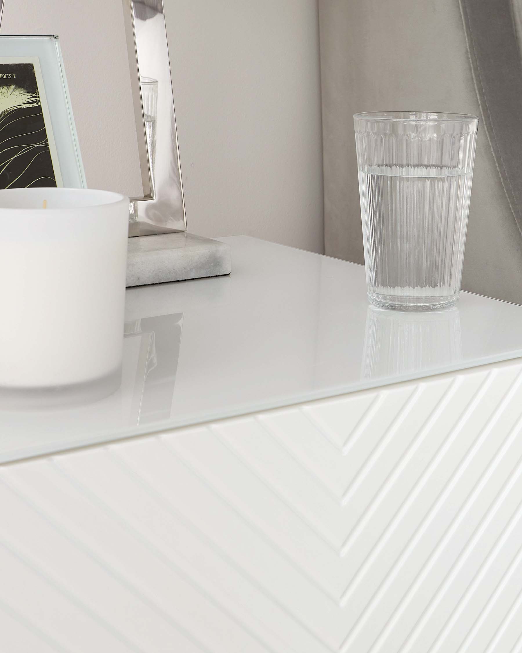 Noah White Gloss 2 Drawer Bedside Table