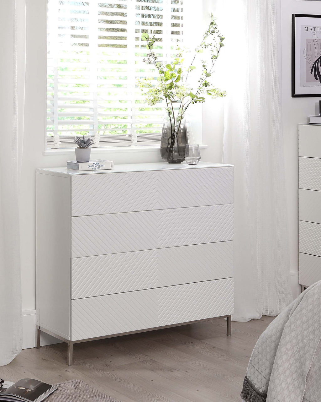 Noah White Gloss Chest Of Drawers
