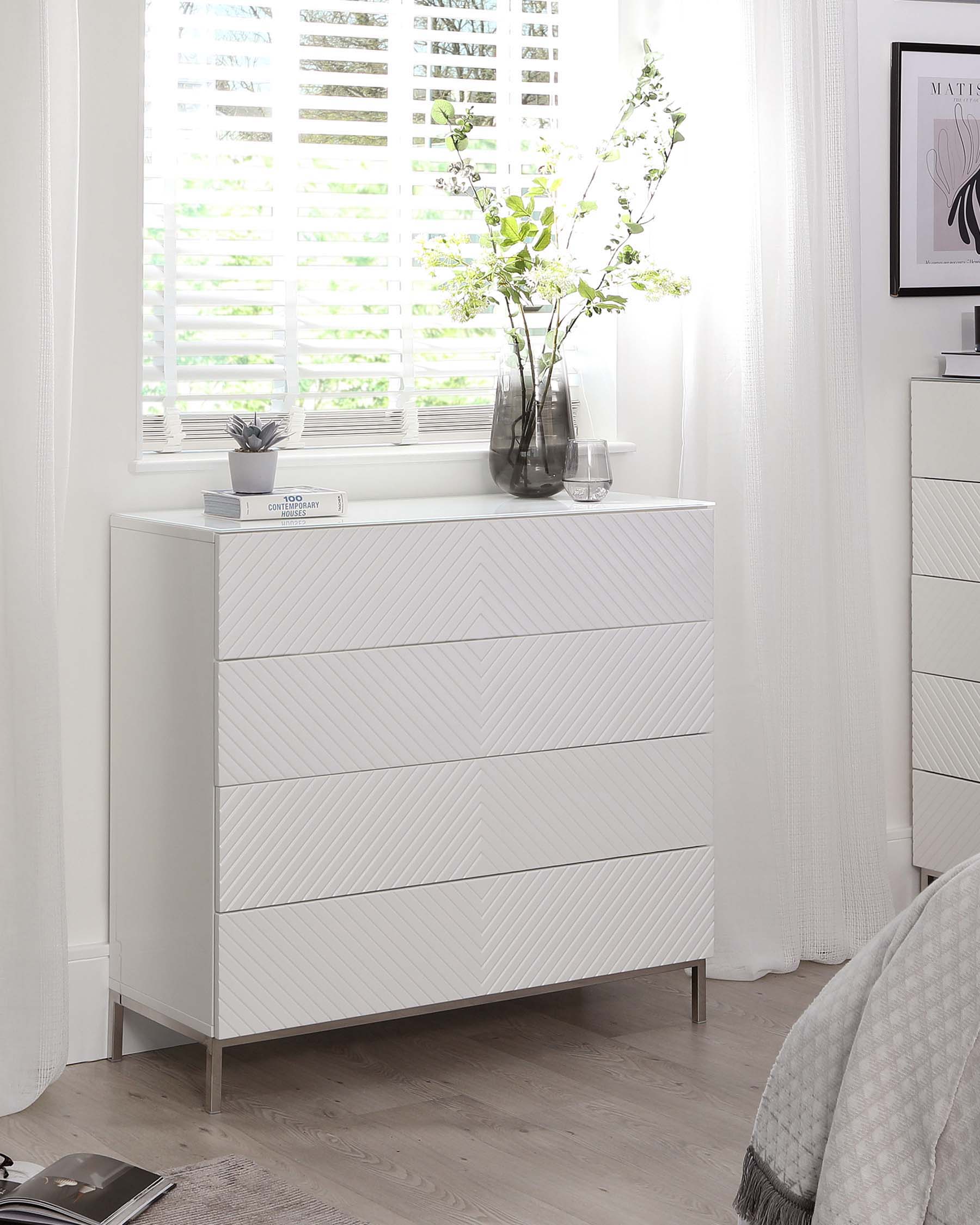 Noah White Gloss Chest Of Drawers