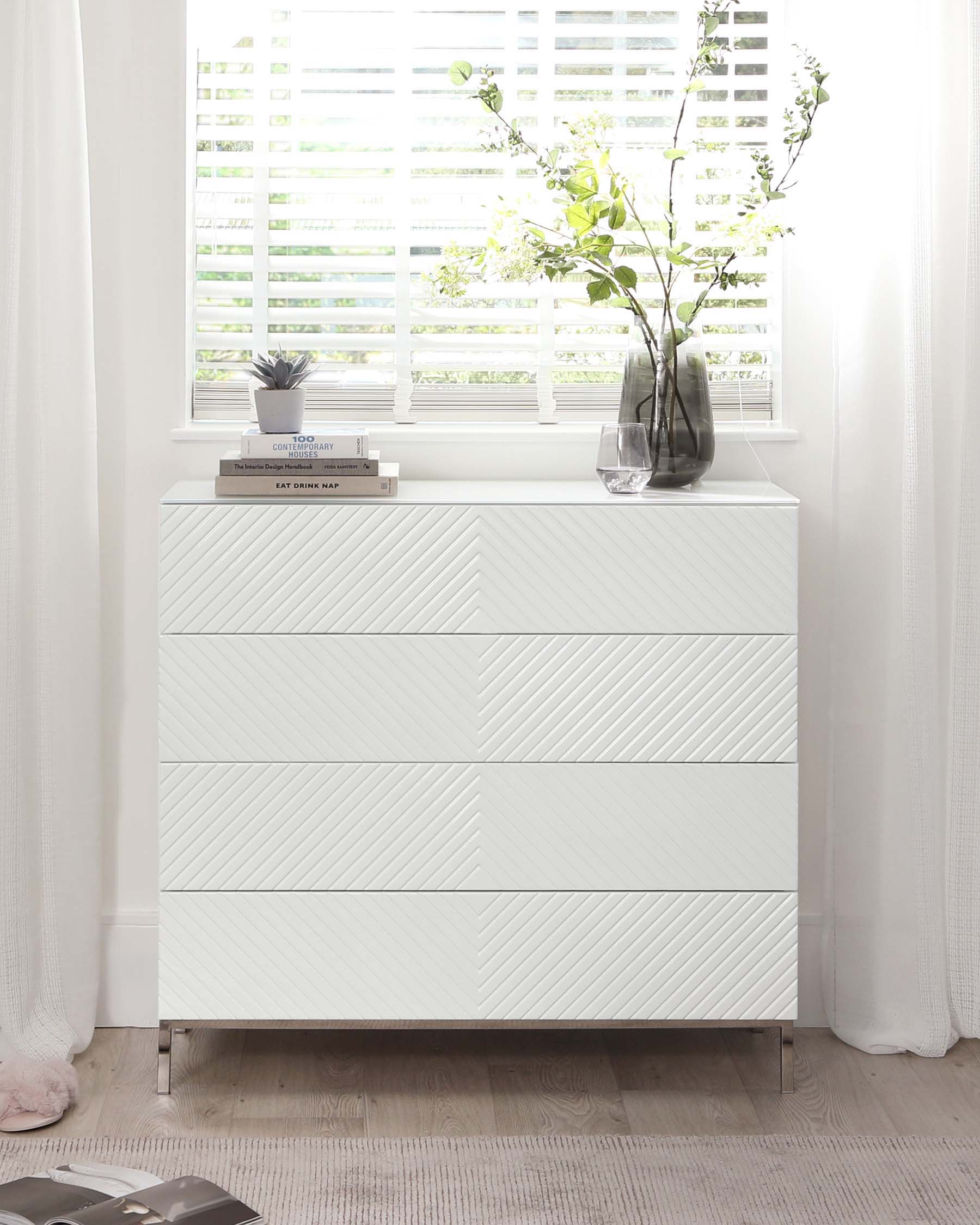 Noah White Gloss Chest Of Drawers