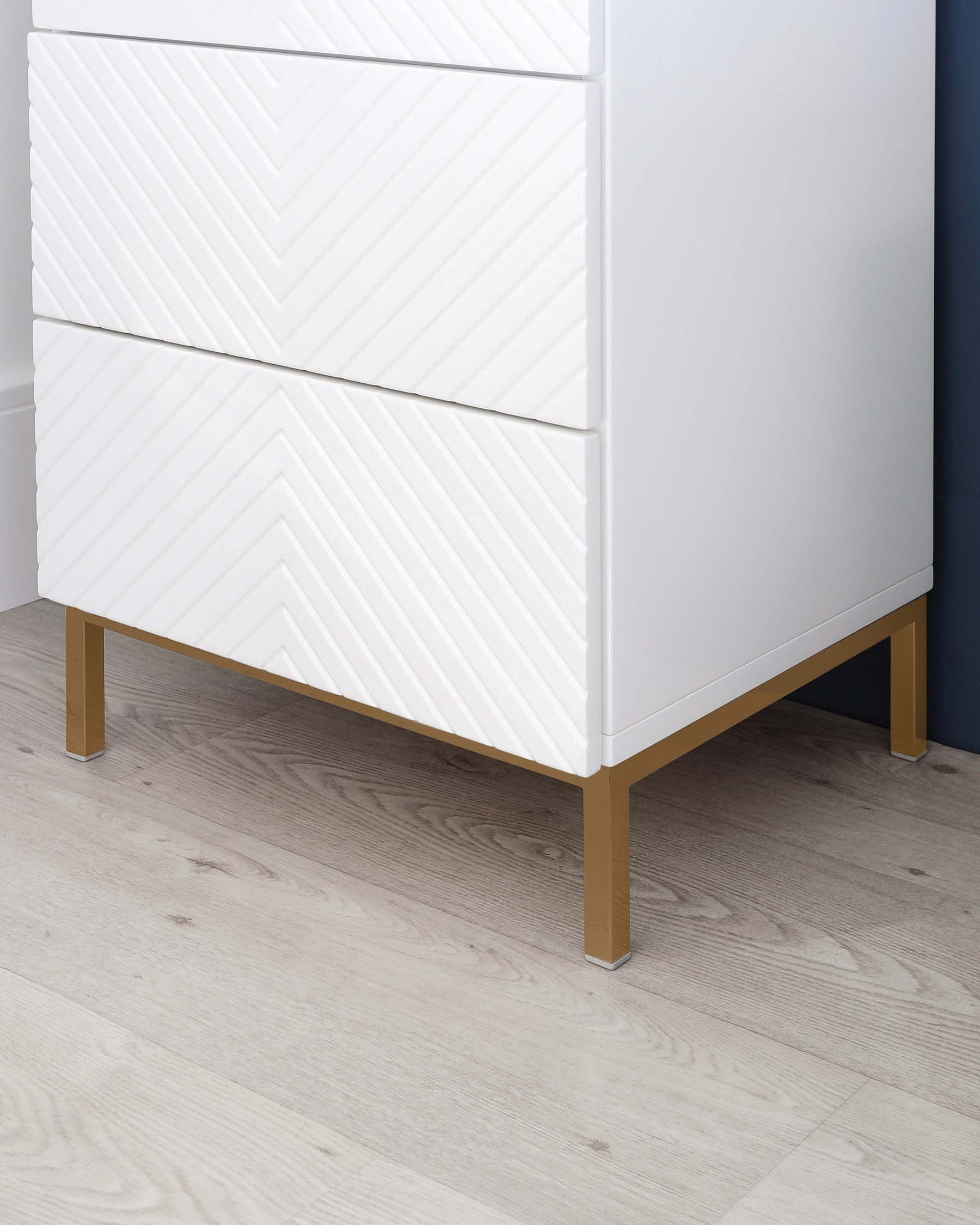 Noah White Gloss Tallboy With Brass Legs