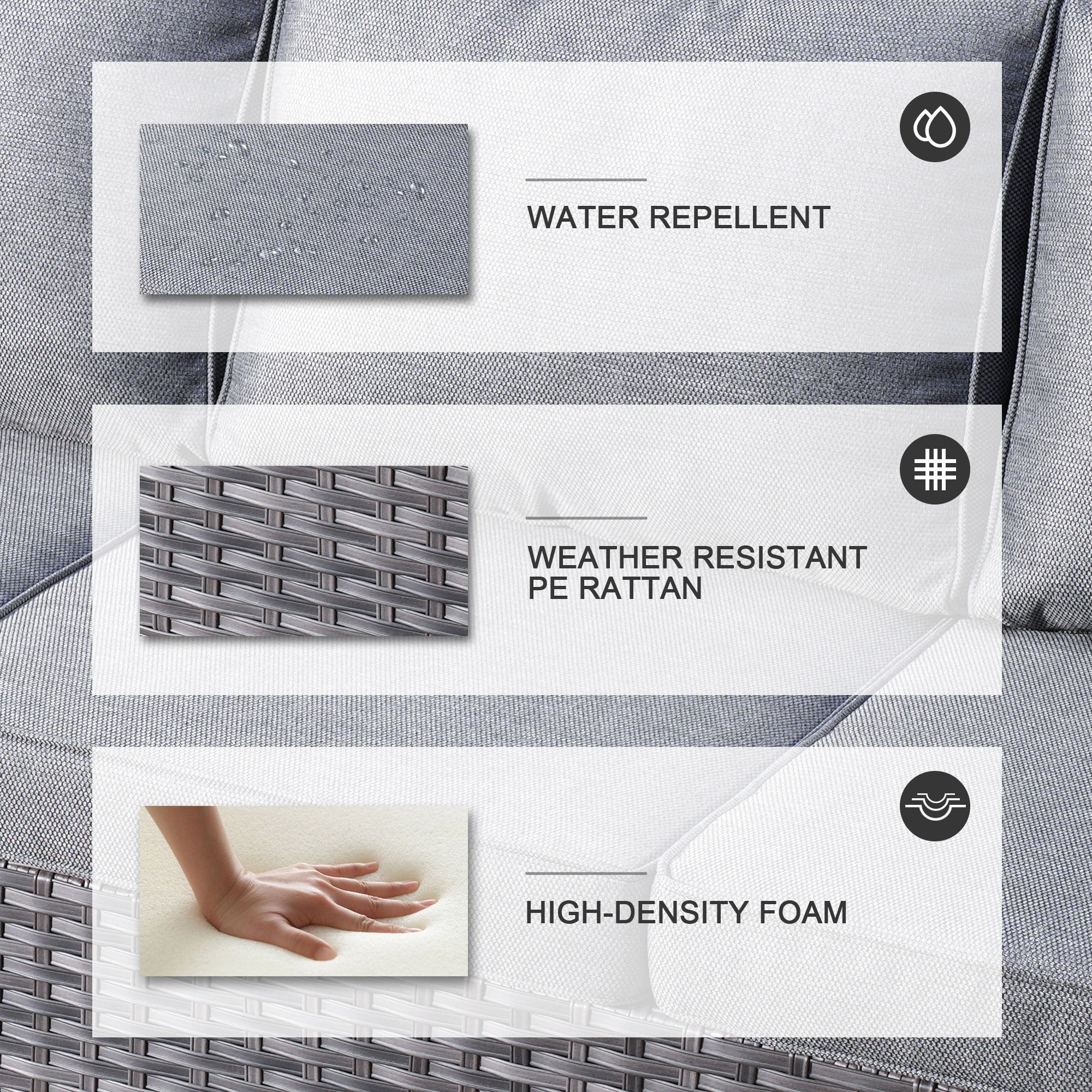 OVIOS 5-piece Patio Furniture Wicker Outdoor High-back Seating Set