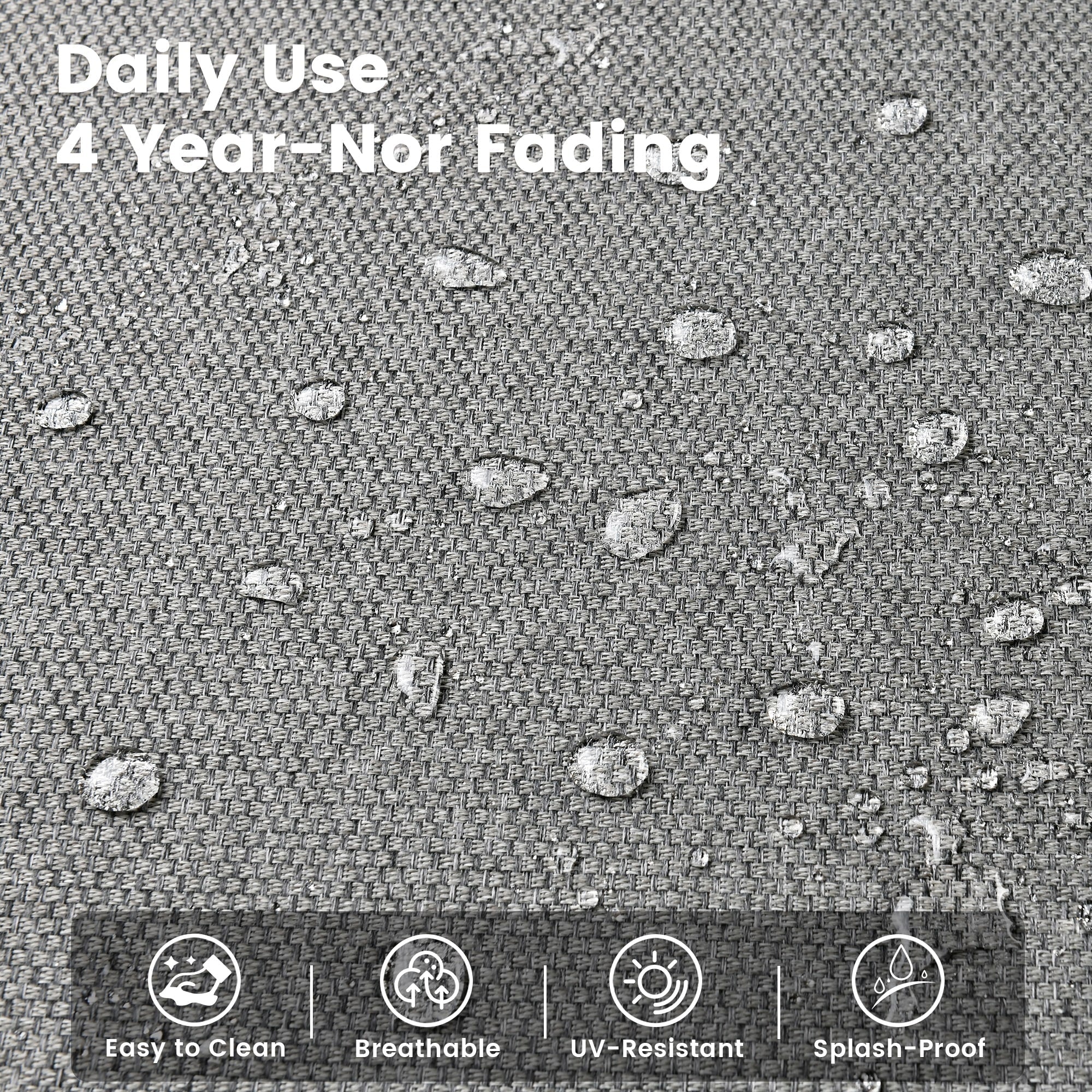 OVIOS 9 Pieces Outdoor Wicker Swivel Chair Set With Fire Table