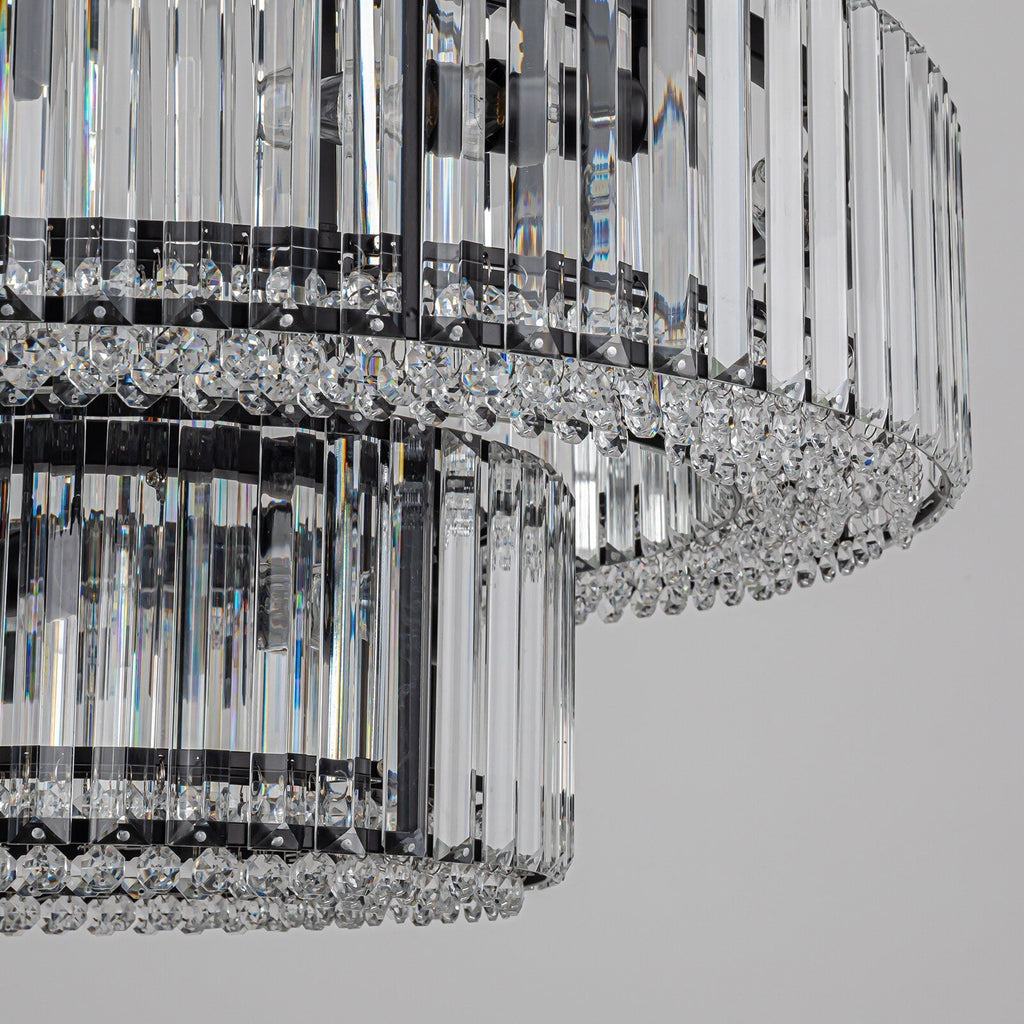 OYIPRO 6/8/12-Light Modern Round Crystal Chandelier Drum Shape Pendant Light for Kitchen Island