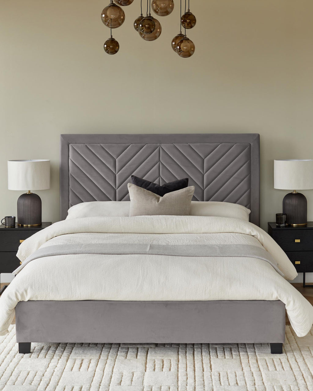 Octavia Grey Velvet Super King Size Ottoman Storage Bed