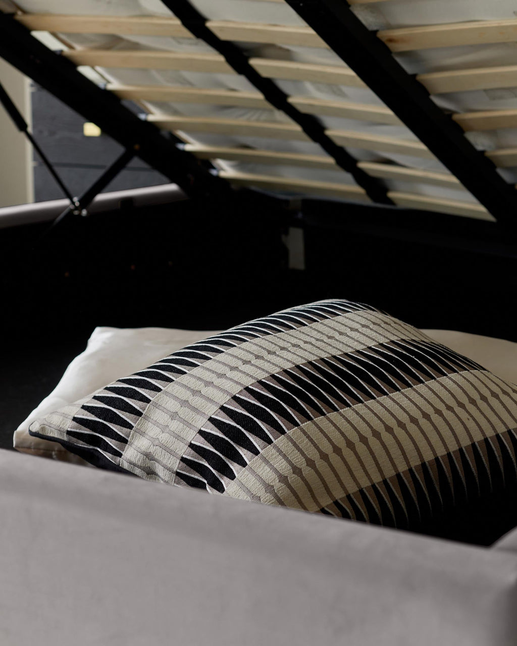 Octavia Grey Velvet Super King Size Ottoman Storage Bed