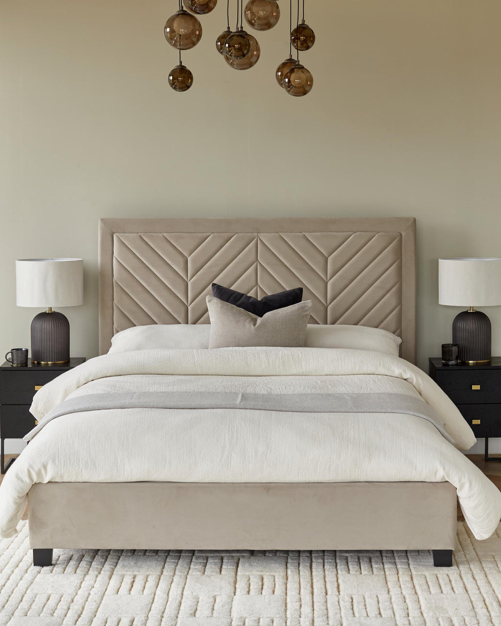 Octavia Champagne Velvet Super King Size Ottoman Storage Bed