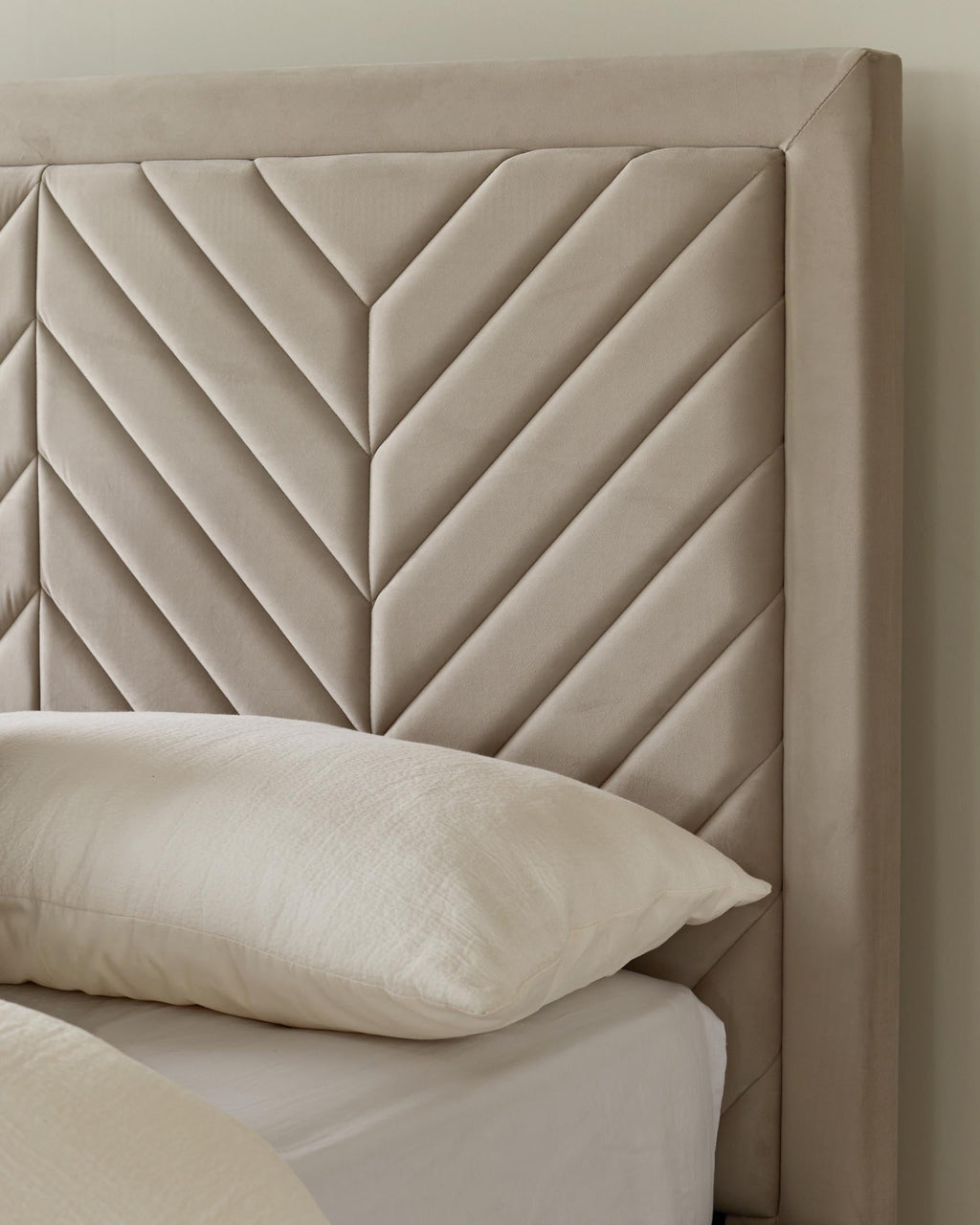 Octavia Champagne Velvet Super King Size Ottoman Storage Bed