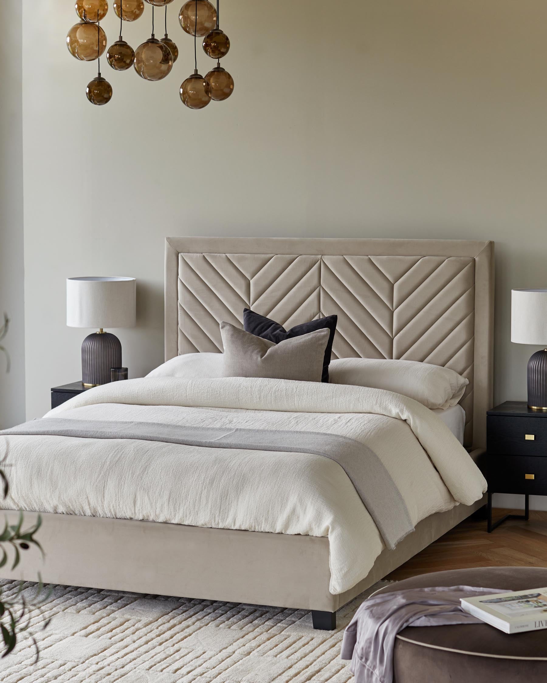 Octavia Champagne Velvet Super King Size Ottoman Storage Bed