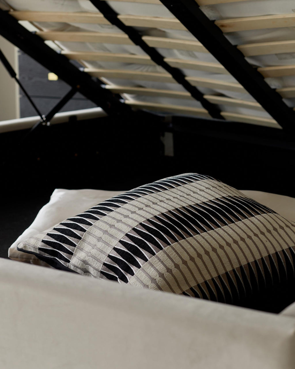 Octavia Champagne Velvet Super King Size Ottoman Storage Bed