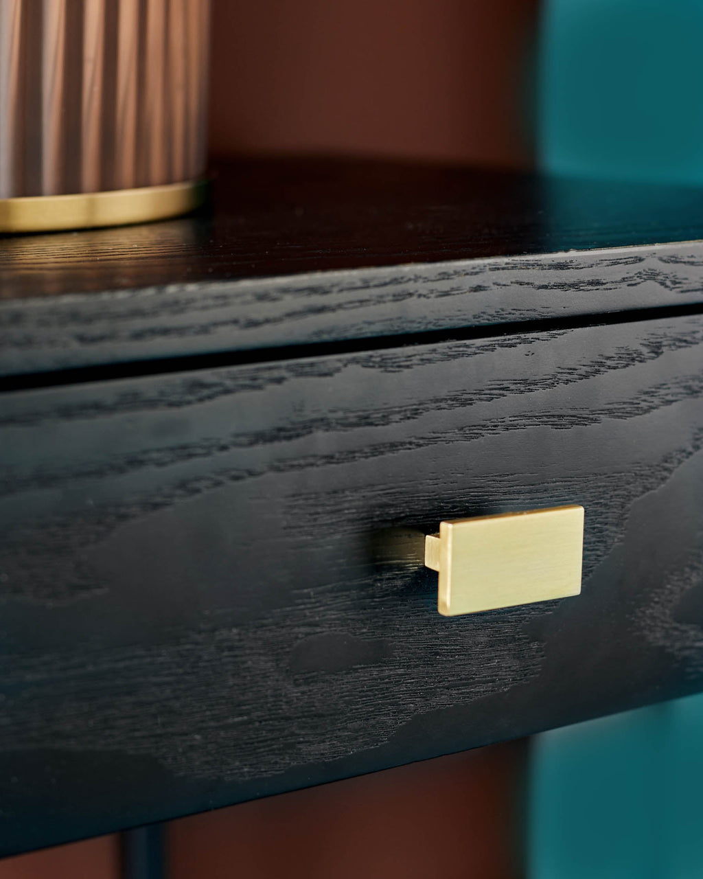 Odele Black Ash Bedside Table