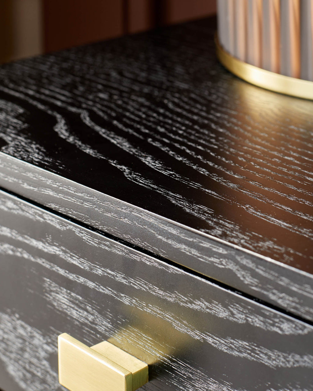 Odele Black Ash Bedside Table