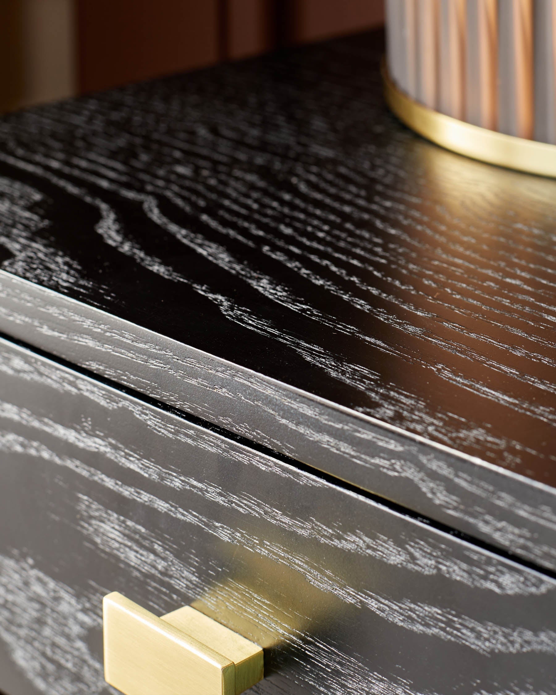 Odele Black Ash Bedside Table