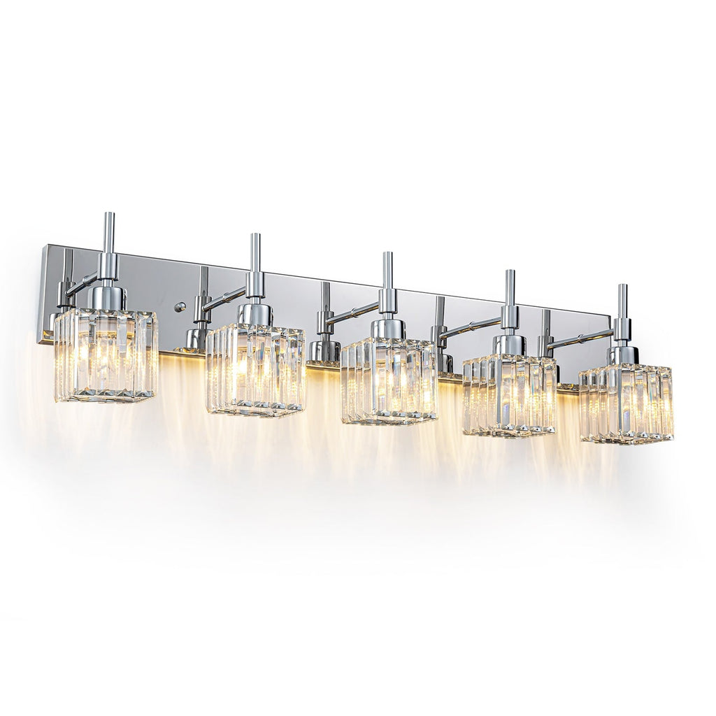 Ora Modern Dimmable Crystal Bathroom Light Fixtures Over Mirror Glam Vanity Lights