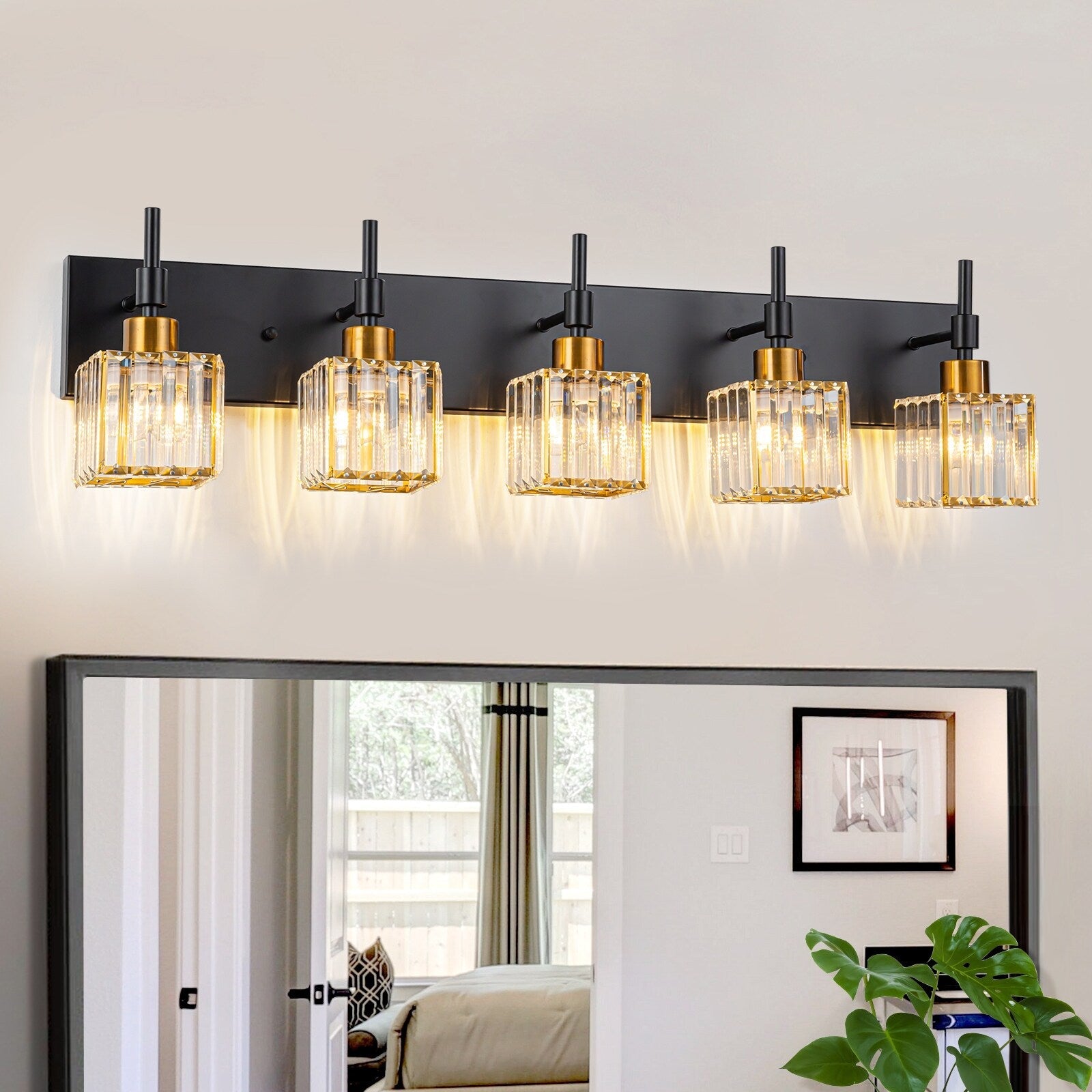 Ora Modern Dimmable Crystal Bathroom Light Fixtures Over Mirror Glam Vanity Lights