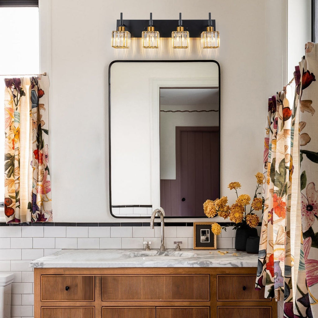 Ora Modern Dimmable Crystal Bathroom Light Fixtures Over Mirror Glam Vanity Lights