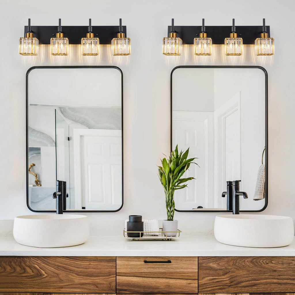 Ora Modern Dimmable Crystal Bathroom Light Fixtures Over Mirror Glam Vanity Lights