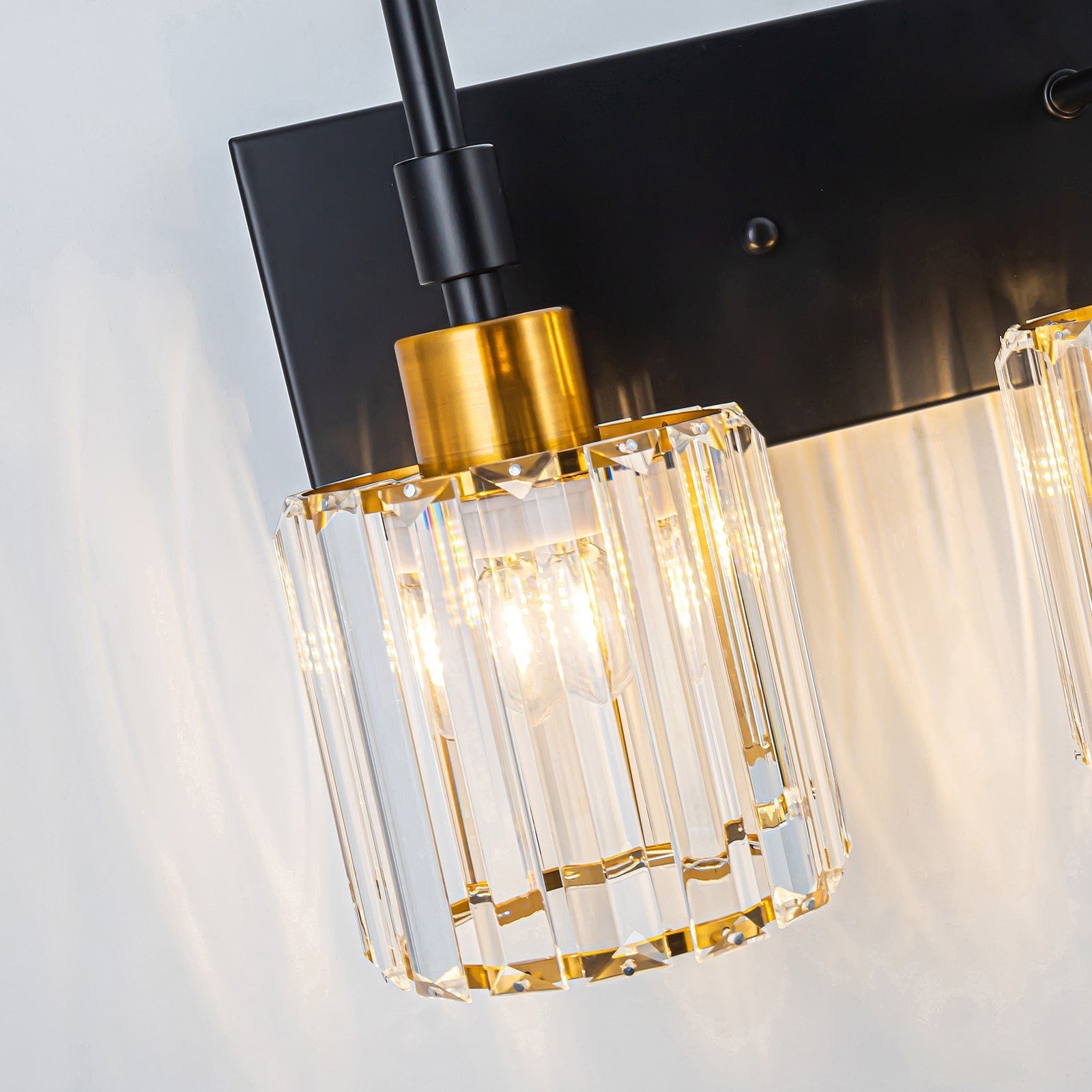 Modern Dimmable Crystal Bathroom Vanity Light Wall Sconces with Crystal Shades