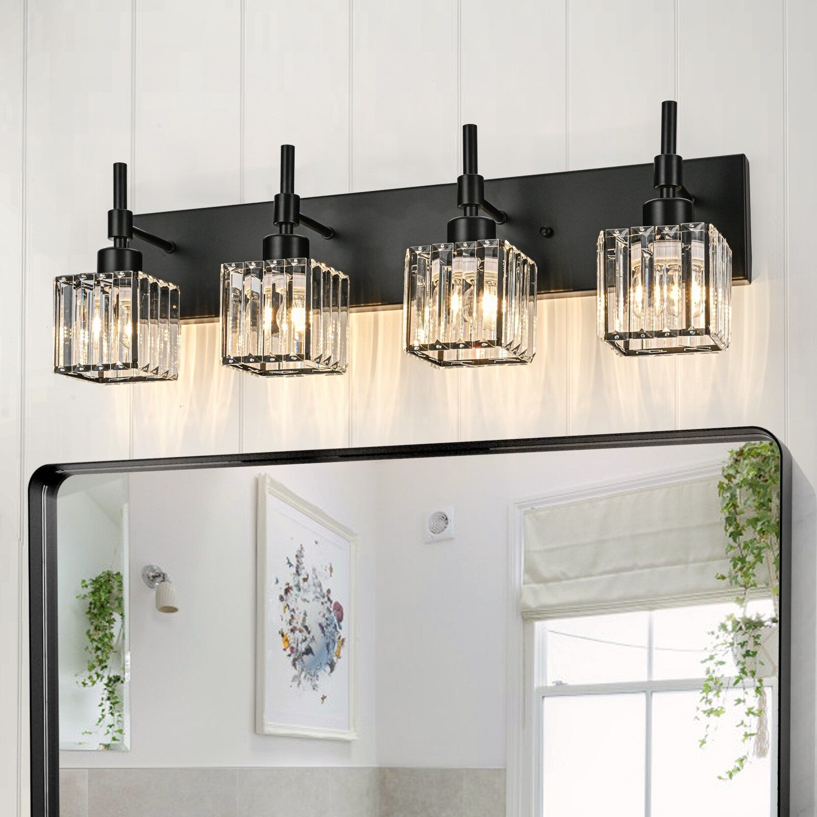 Ora Modern Dimmable Crystal Bathroom Light Fixtures Over Mirror Glam Vanity Lights