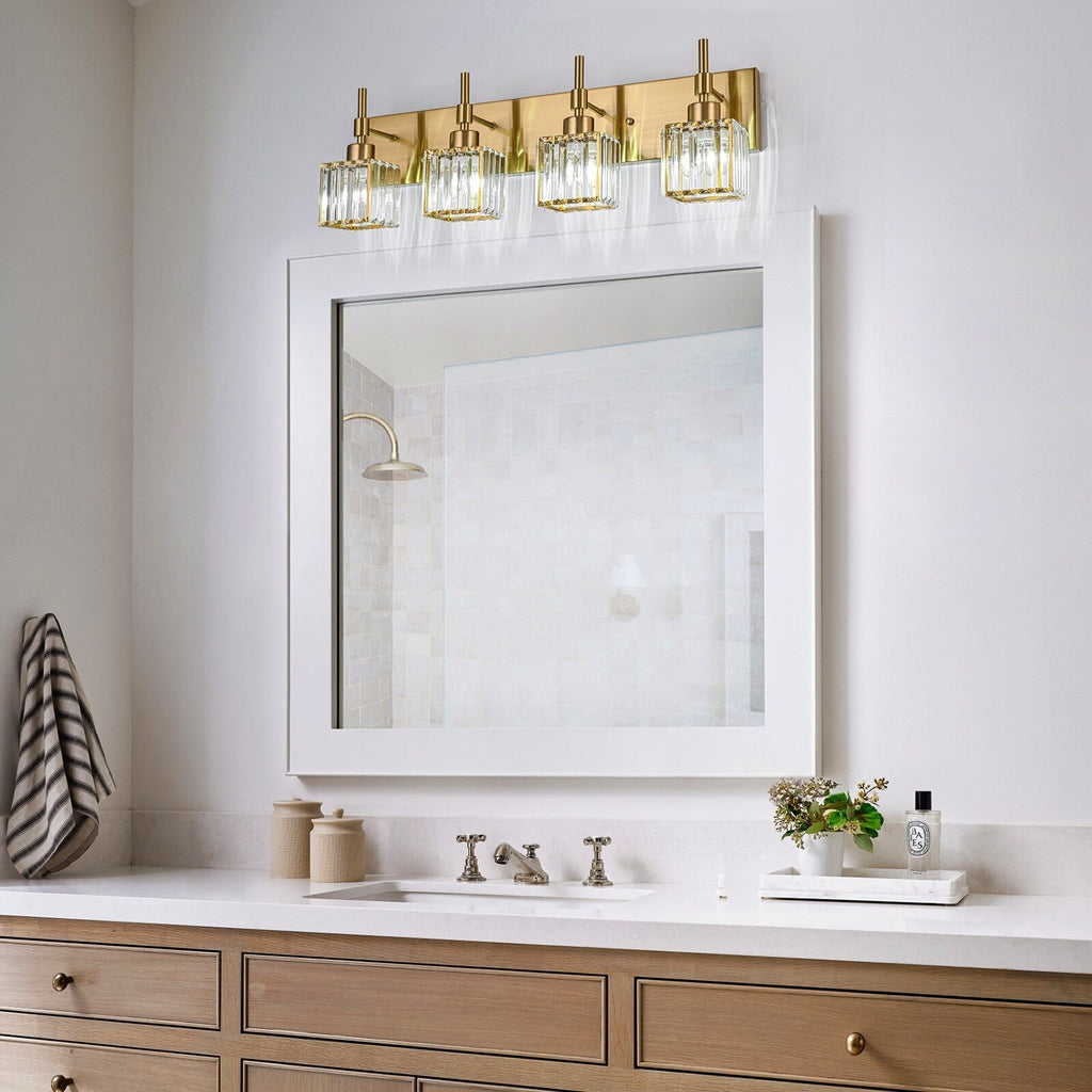 Ora Modern Dimmable Crystal Bathroom Light Fixtures Over Mirror Glam Vanity Lights