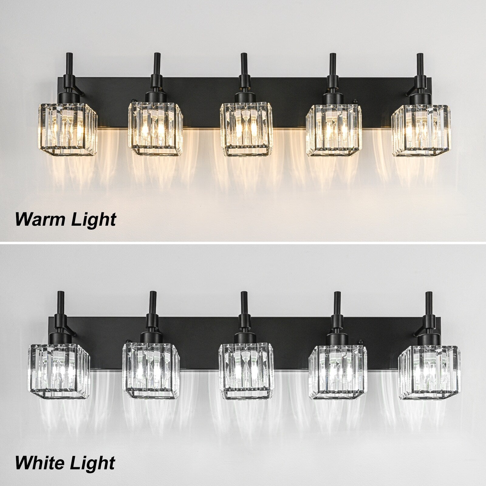 Ora Modern Dimmable Crystal Bathroom Light Fixtures Over Mirror Glam Vanity Lights