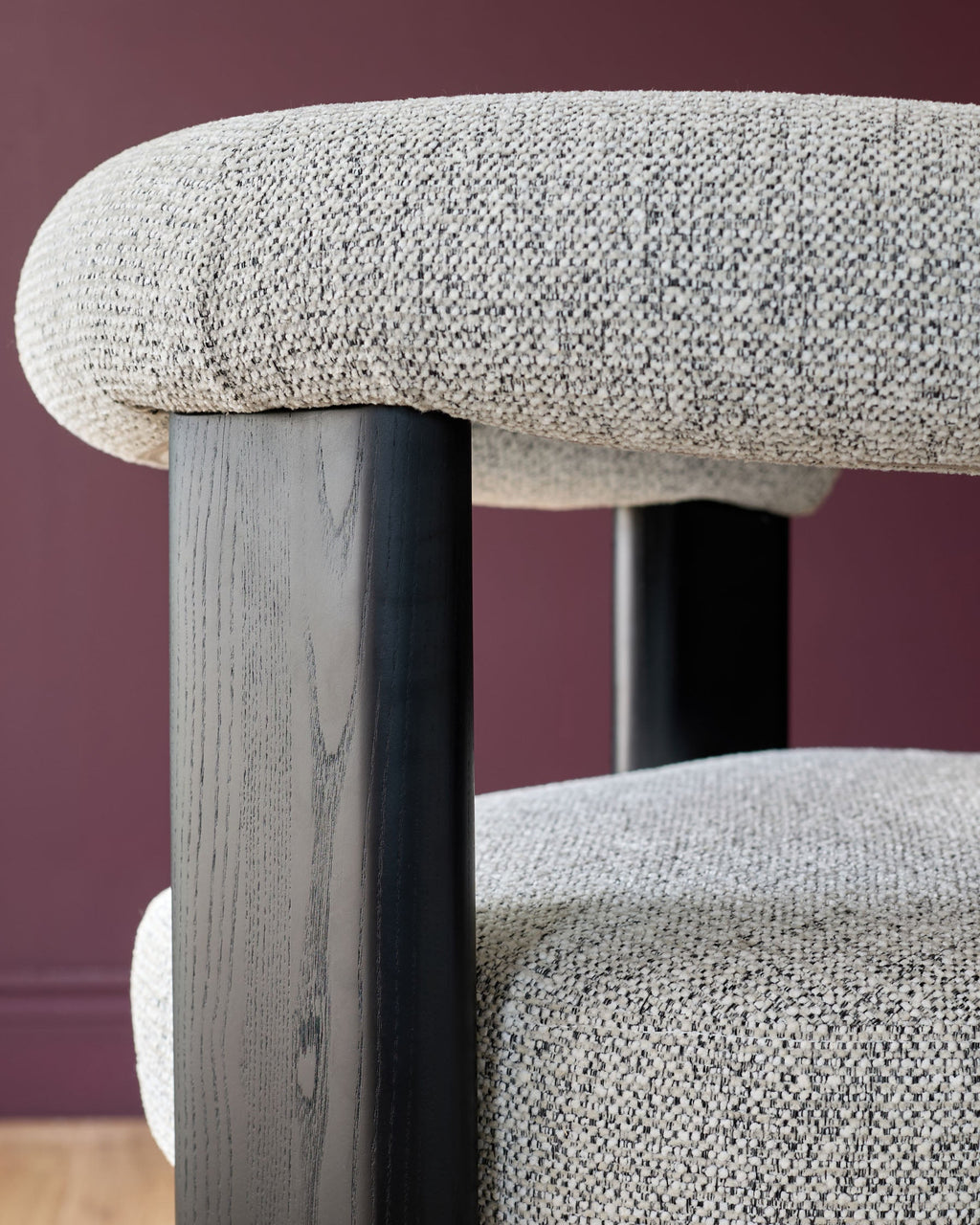 Orion grey chunky chenille dining chair