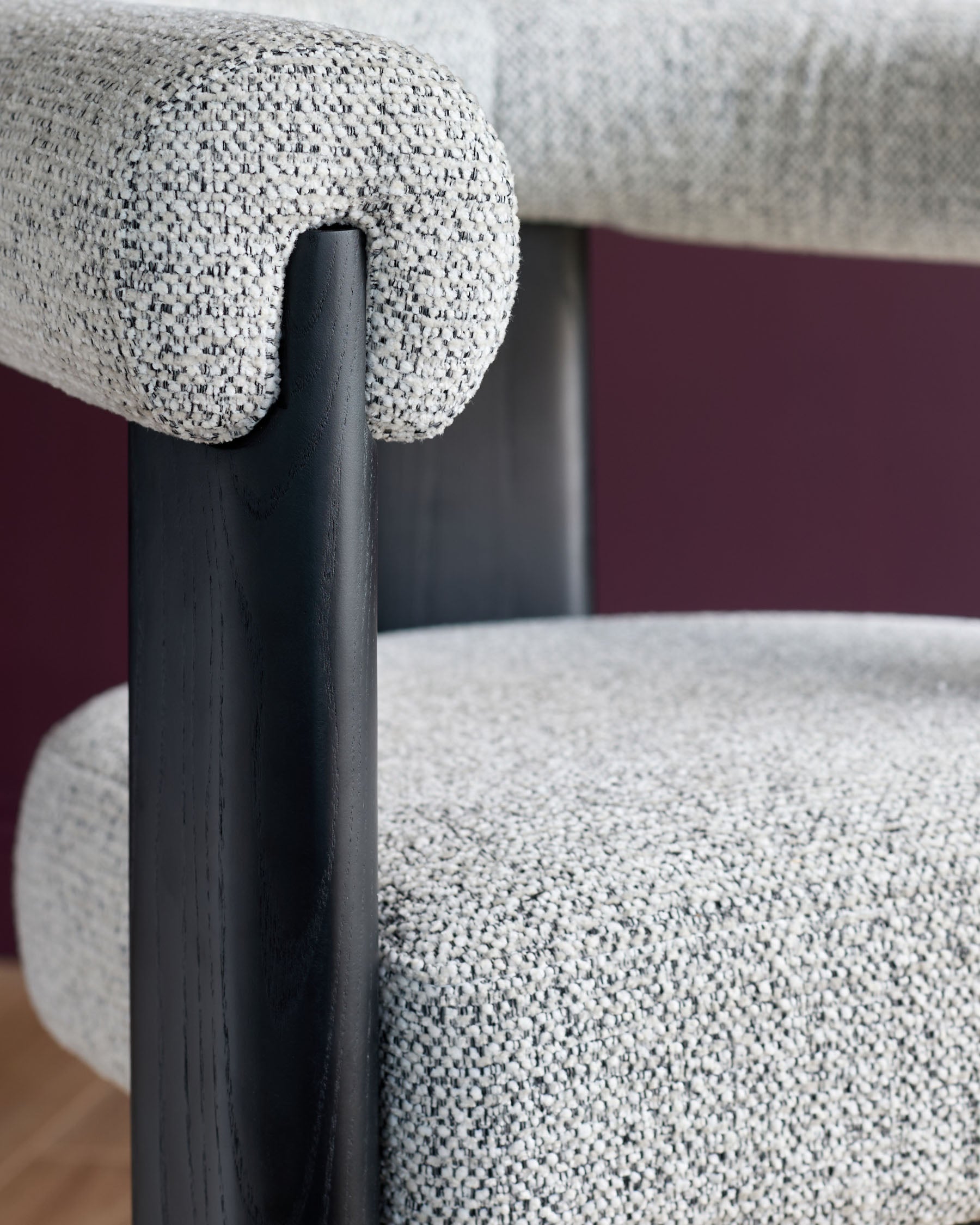 Orion grey chunky chenille dining chair