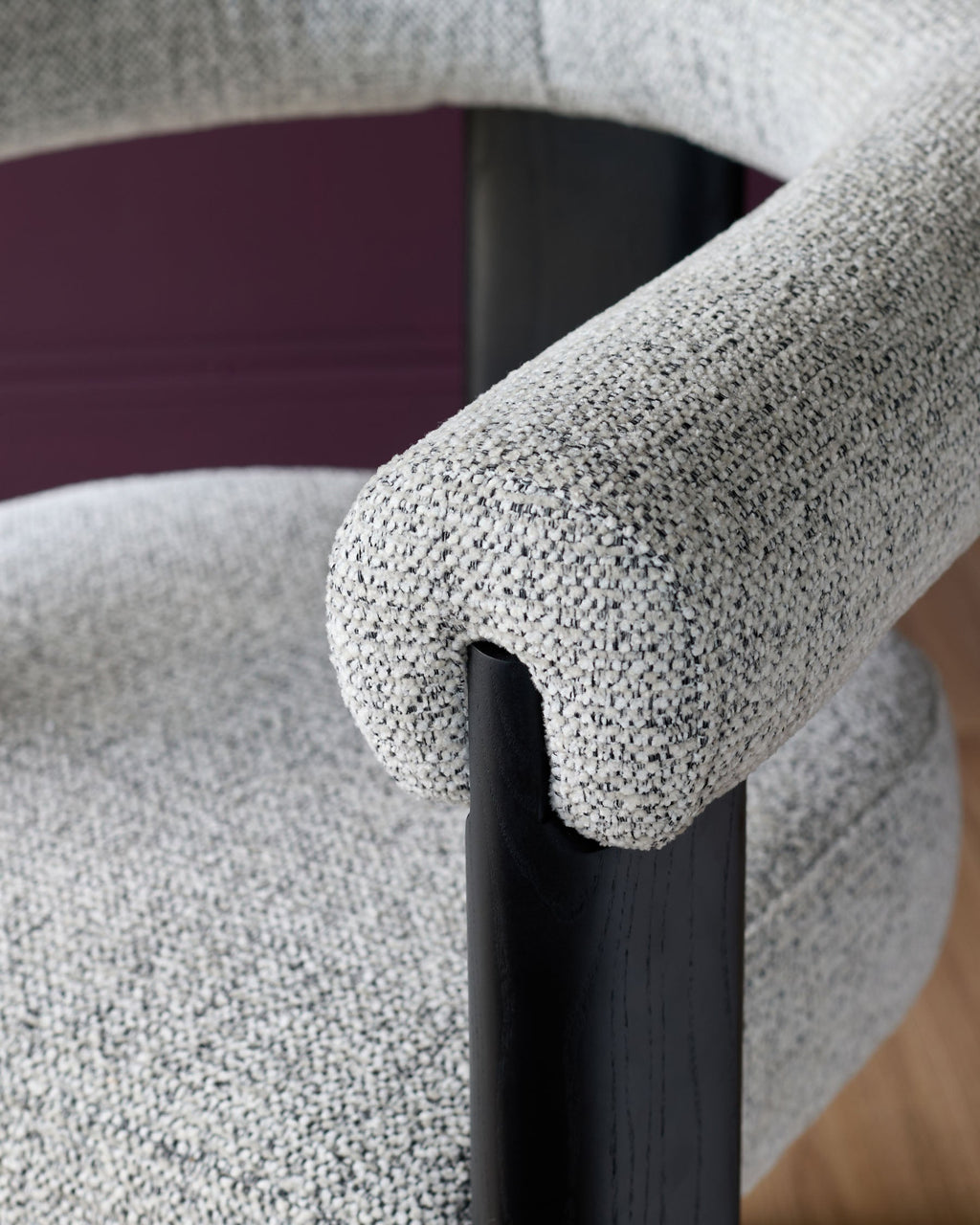 Orion grey chunky chenille dining chair