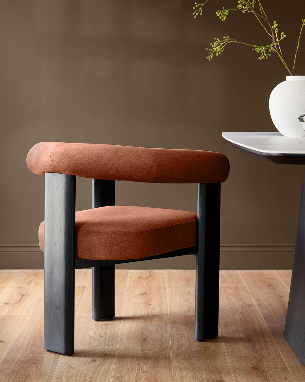 Orion toffee red fabric dining chair