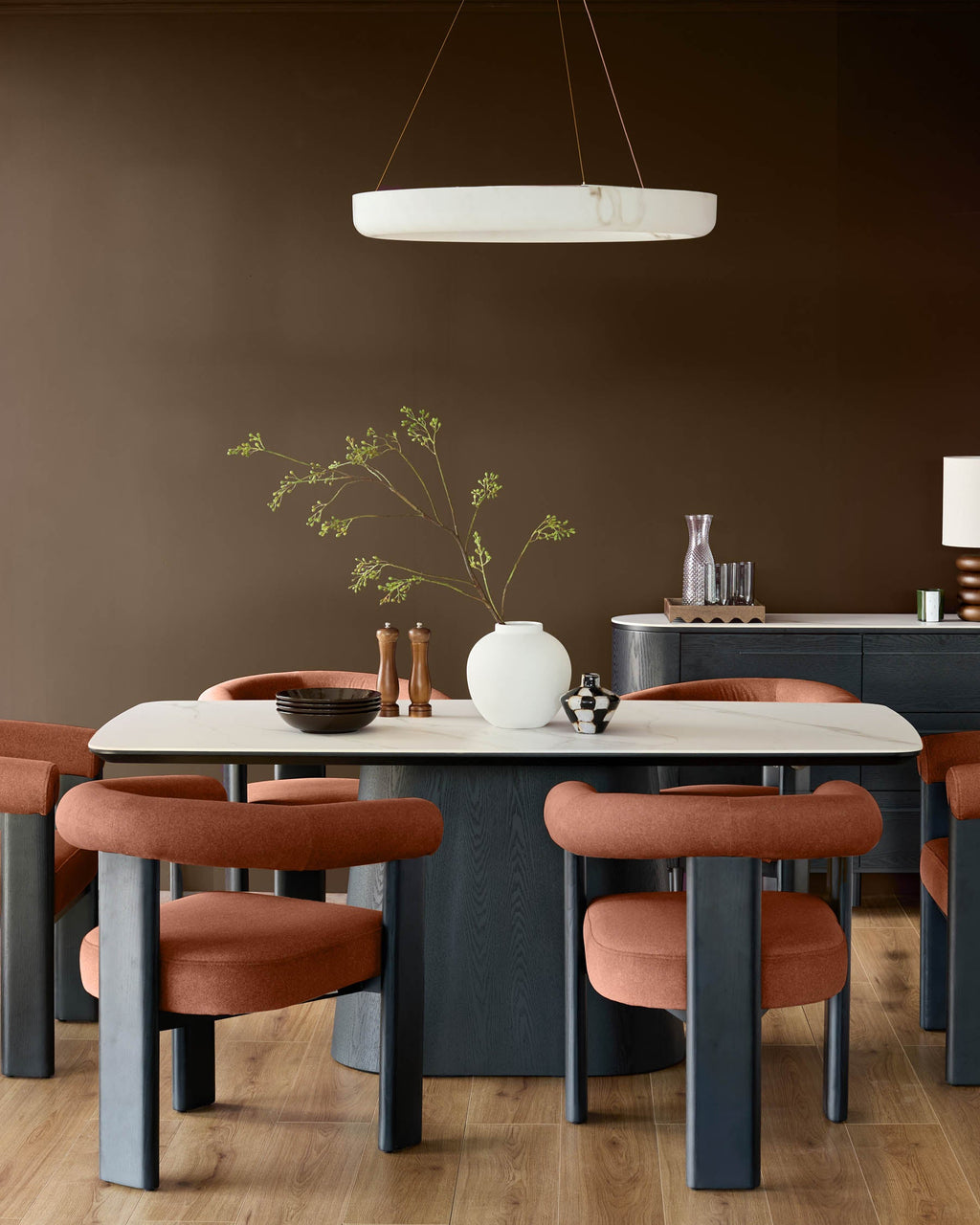 Orion toffee red fabric dining chair