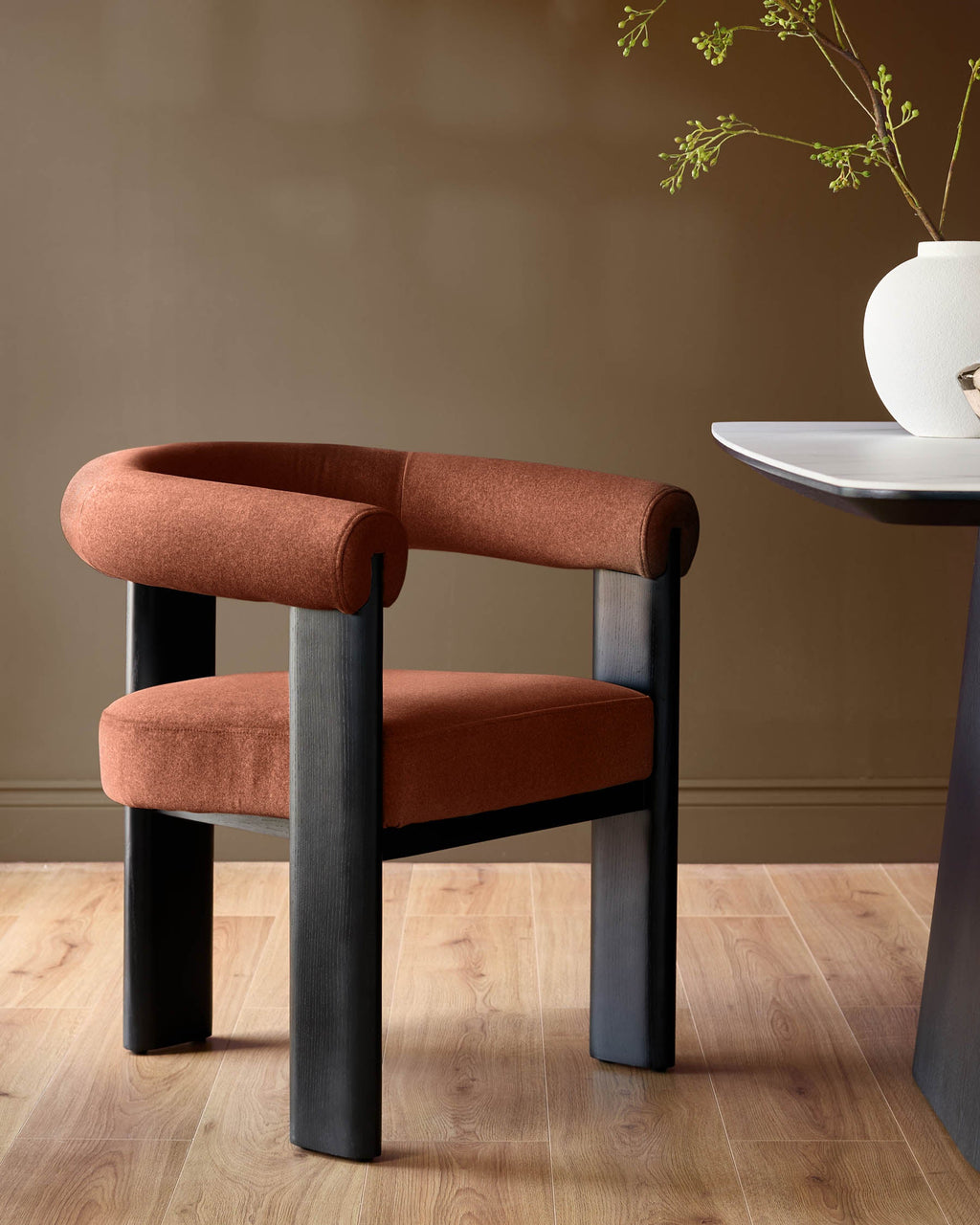 Orion toffee red fabric dining chair