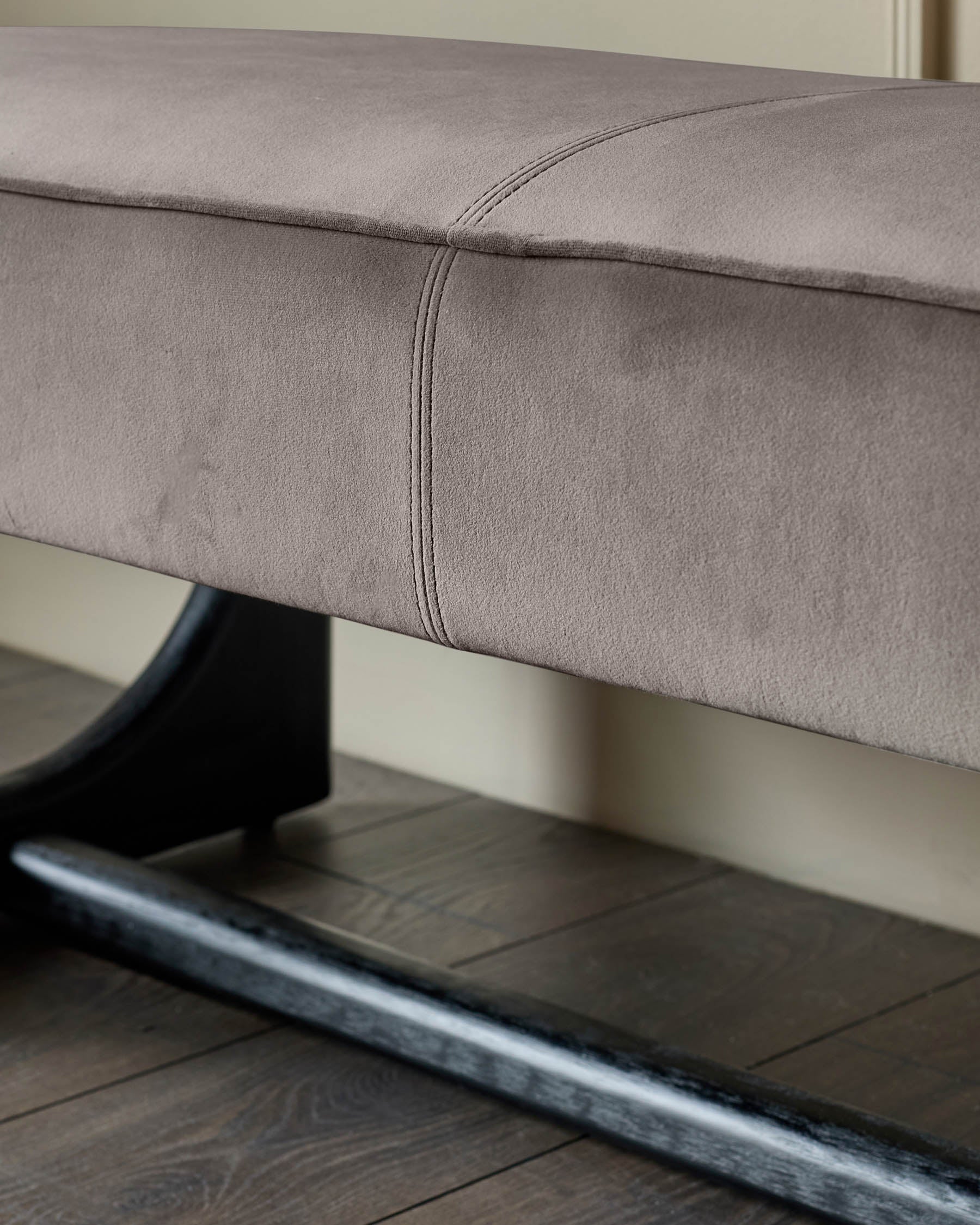 Orlan mocha velvet 3 seater dining bench without backrest