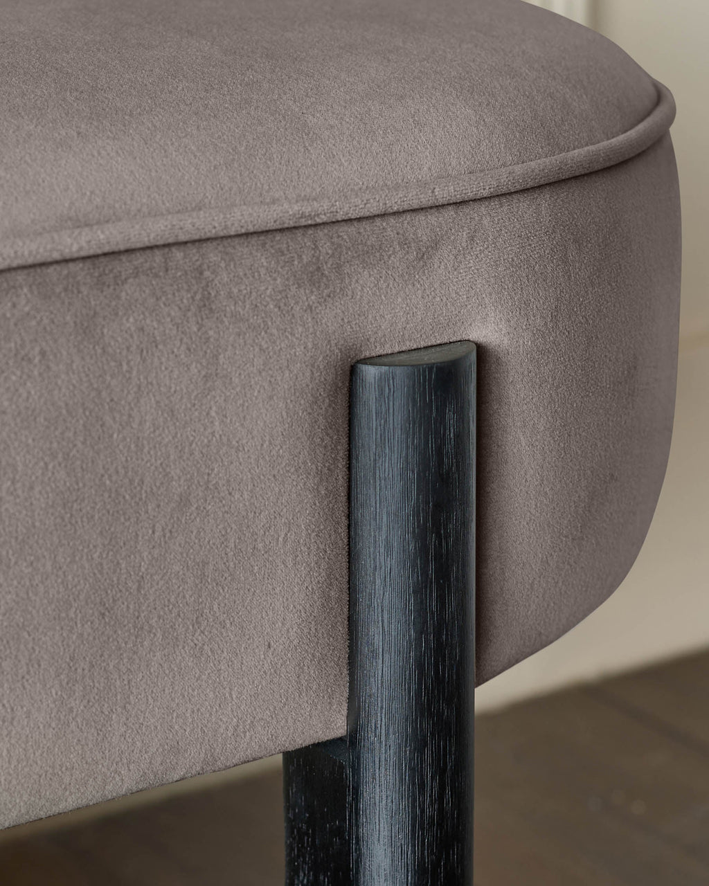 Orlan mocha velvet 3 seater dining bench without backrest