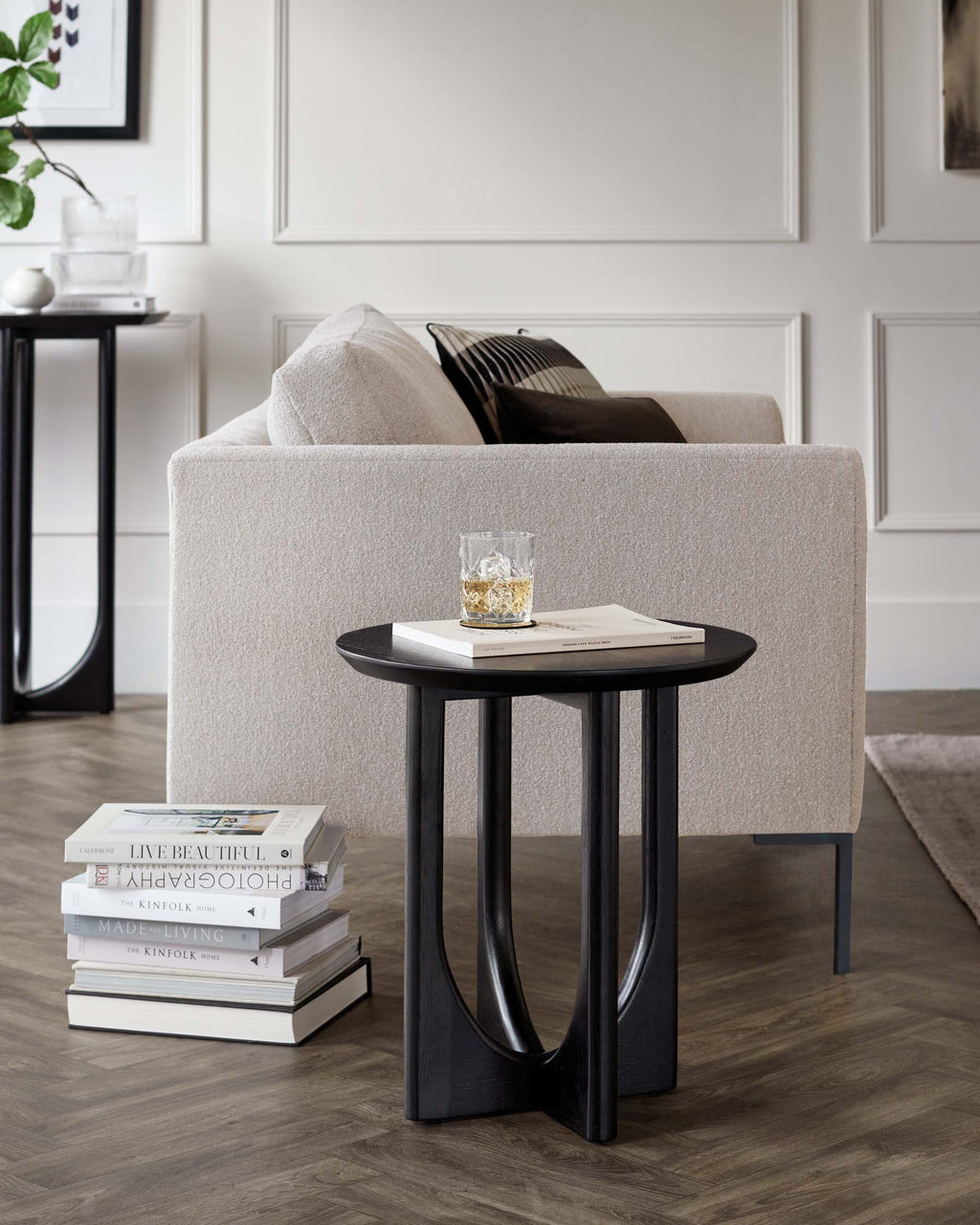 Orlan black ash side table