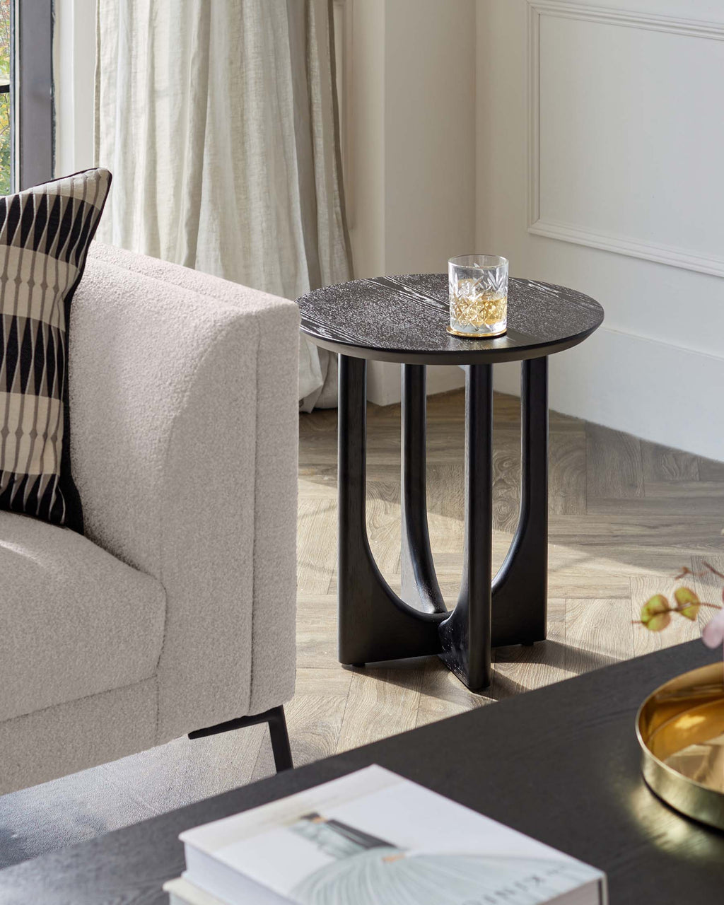 Orlan black ash side table