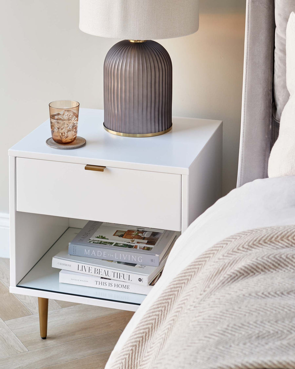 Orson White Bedside Table