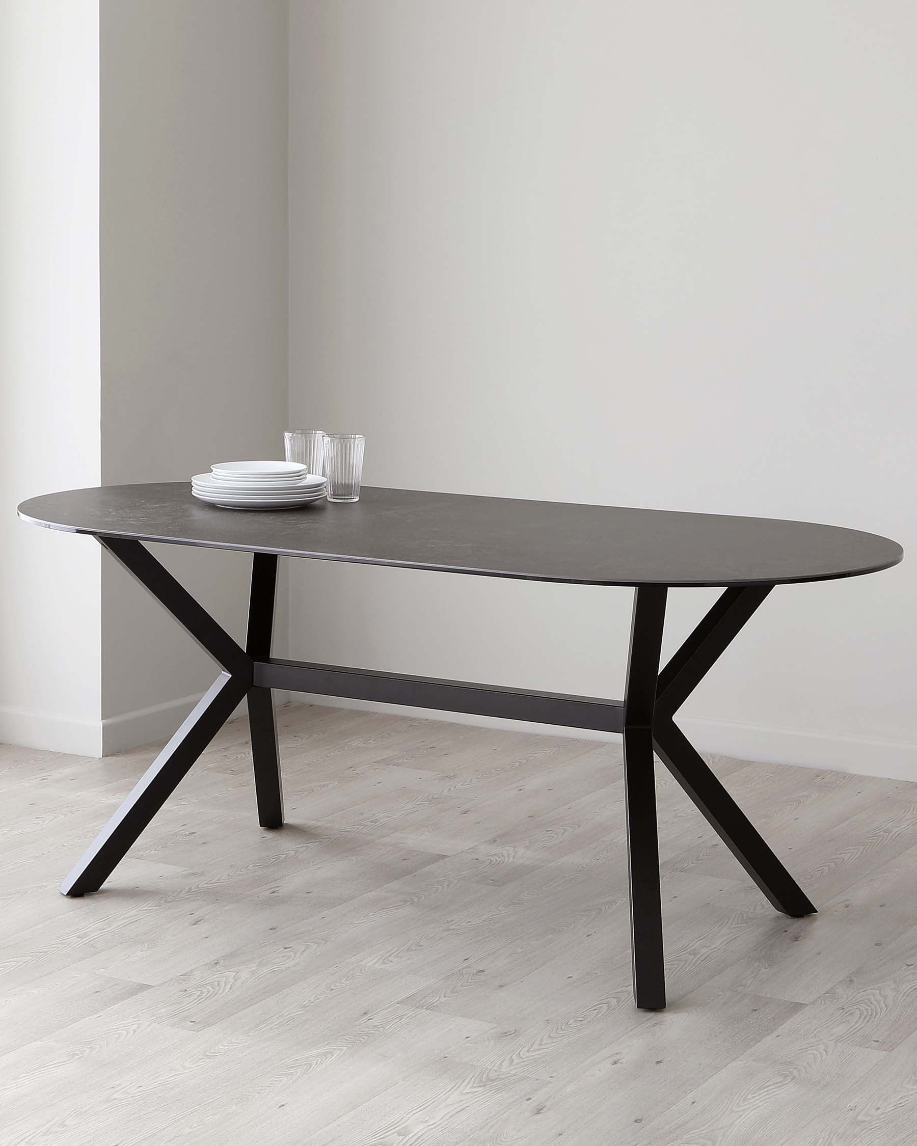 Orwell Dark Grey Ceramic Dining 6 Seater Table