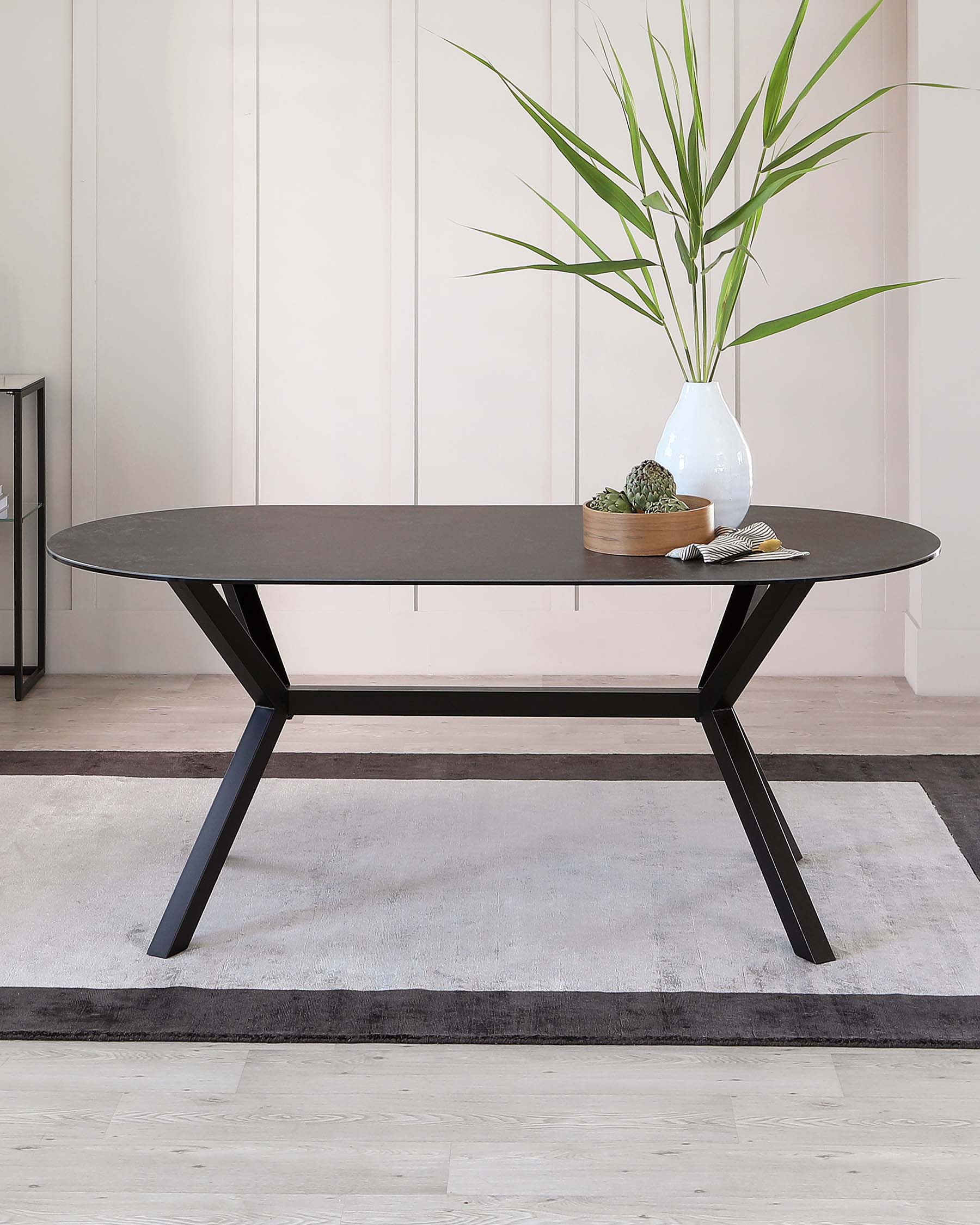 Orwell Dark Grey Ceramic Dining 6 Seater Table
