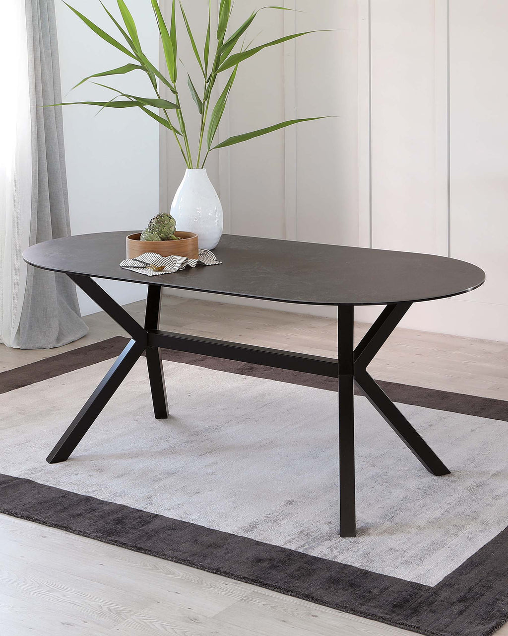 Orwell Dark Grey Ceramic Dining 6 Seater Table