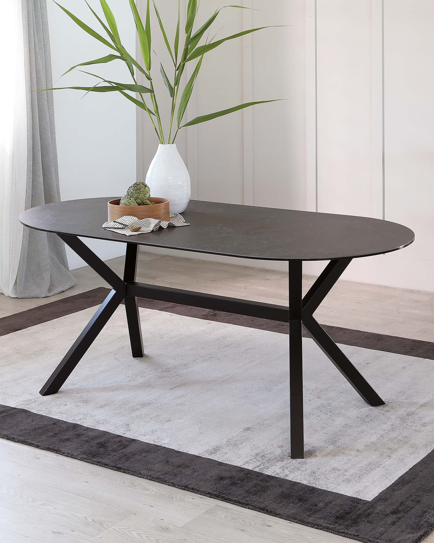 Orwell Dark Grey Ceramic Dining 6 Seater Table