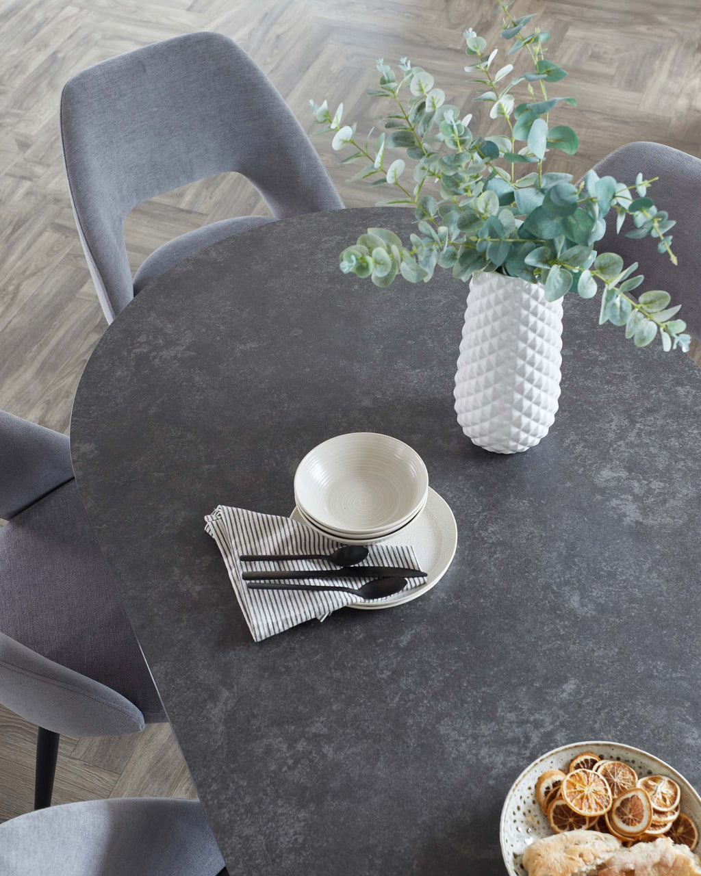 Orwell Dark Grey Ceramic Dining 6 Seater Table
