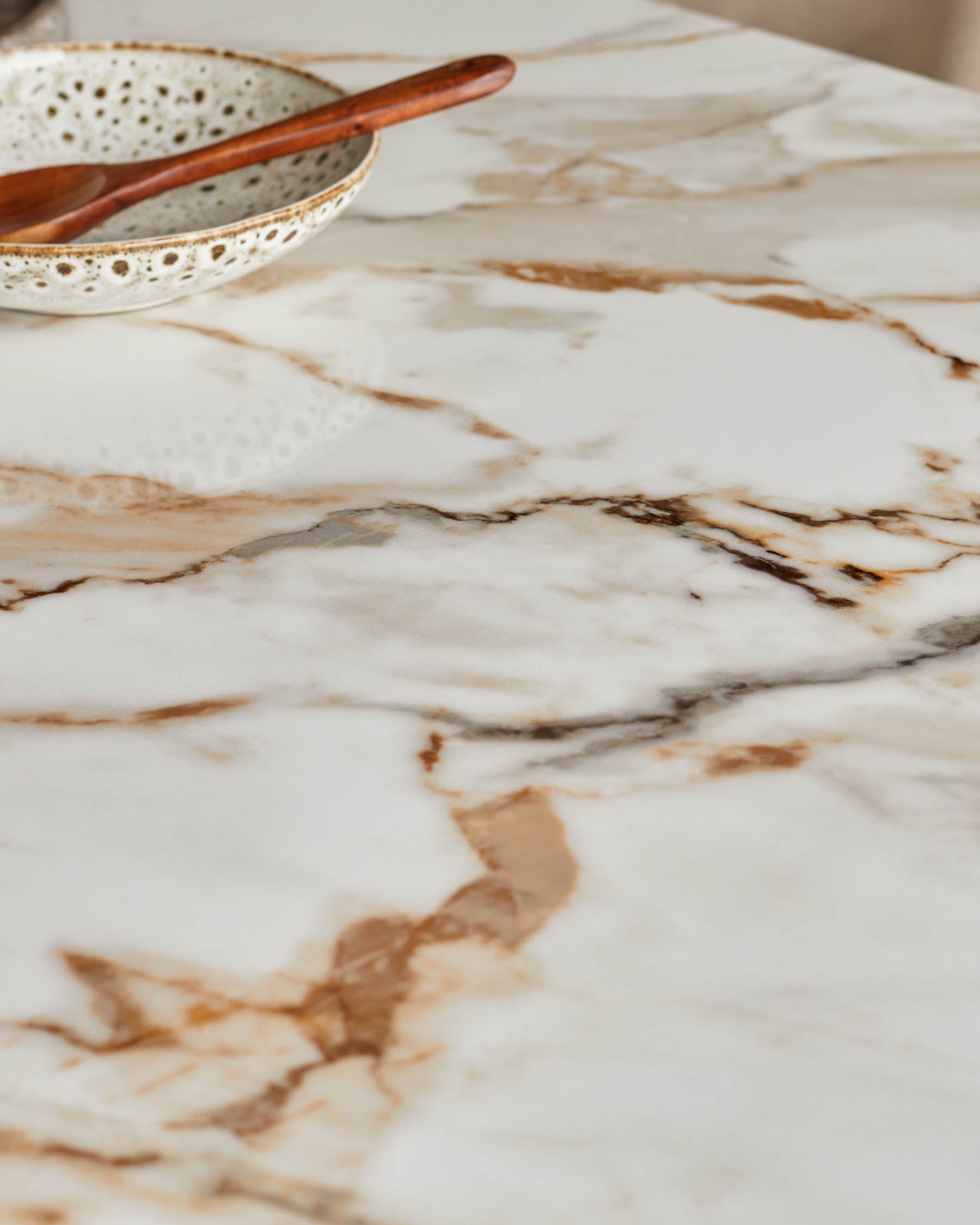 Oslo natural ceramic 6 seater table and 6 Cleo dining chairs set