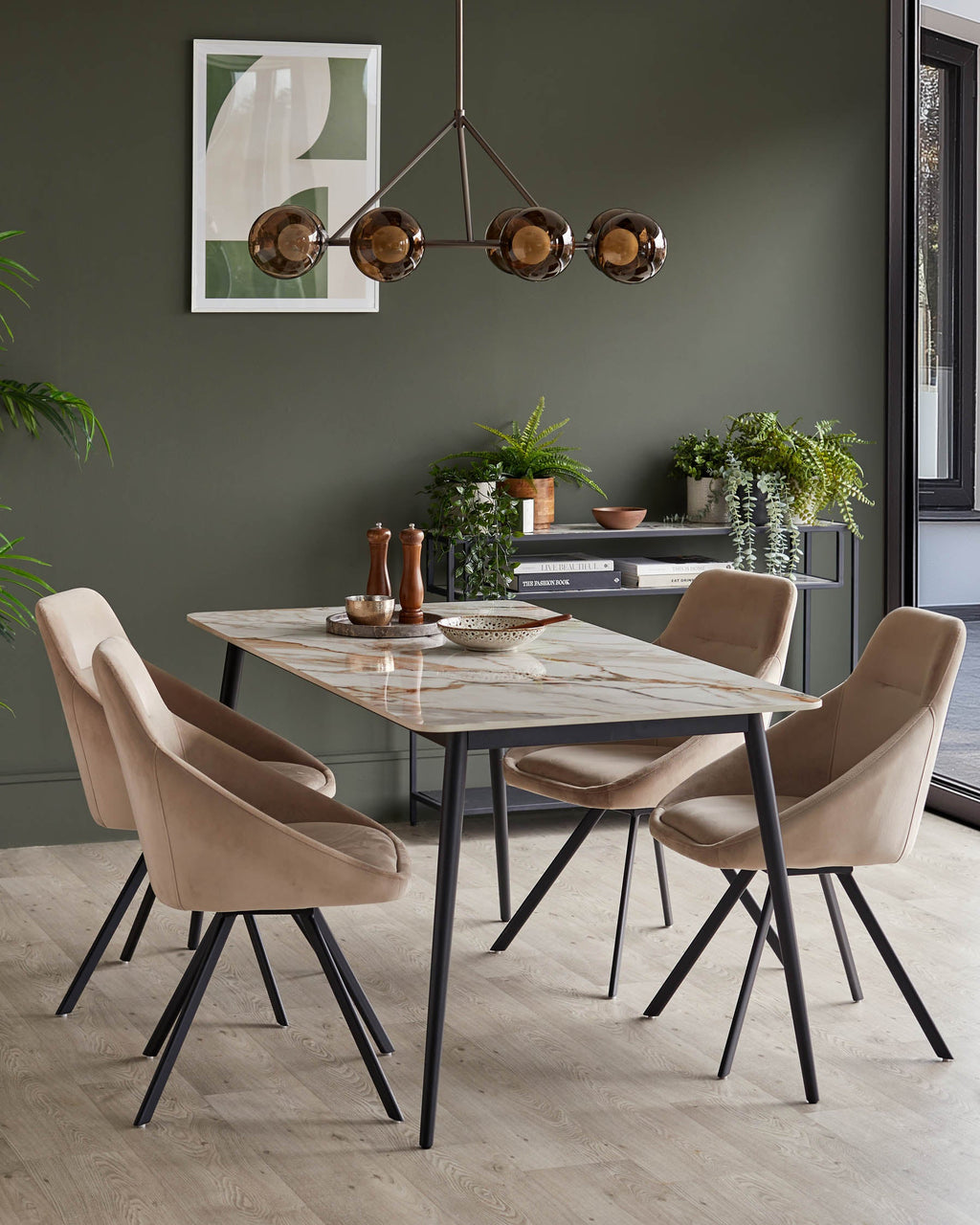 Oslo natural ceramic 6 seater dining table