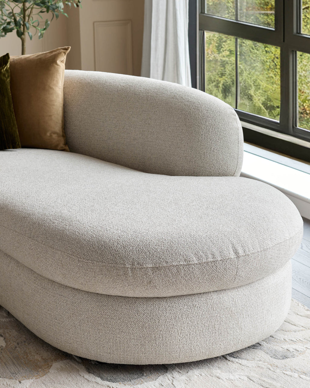 Ottilie natural fabric right hand corner chaise sofa